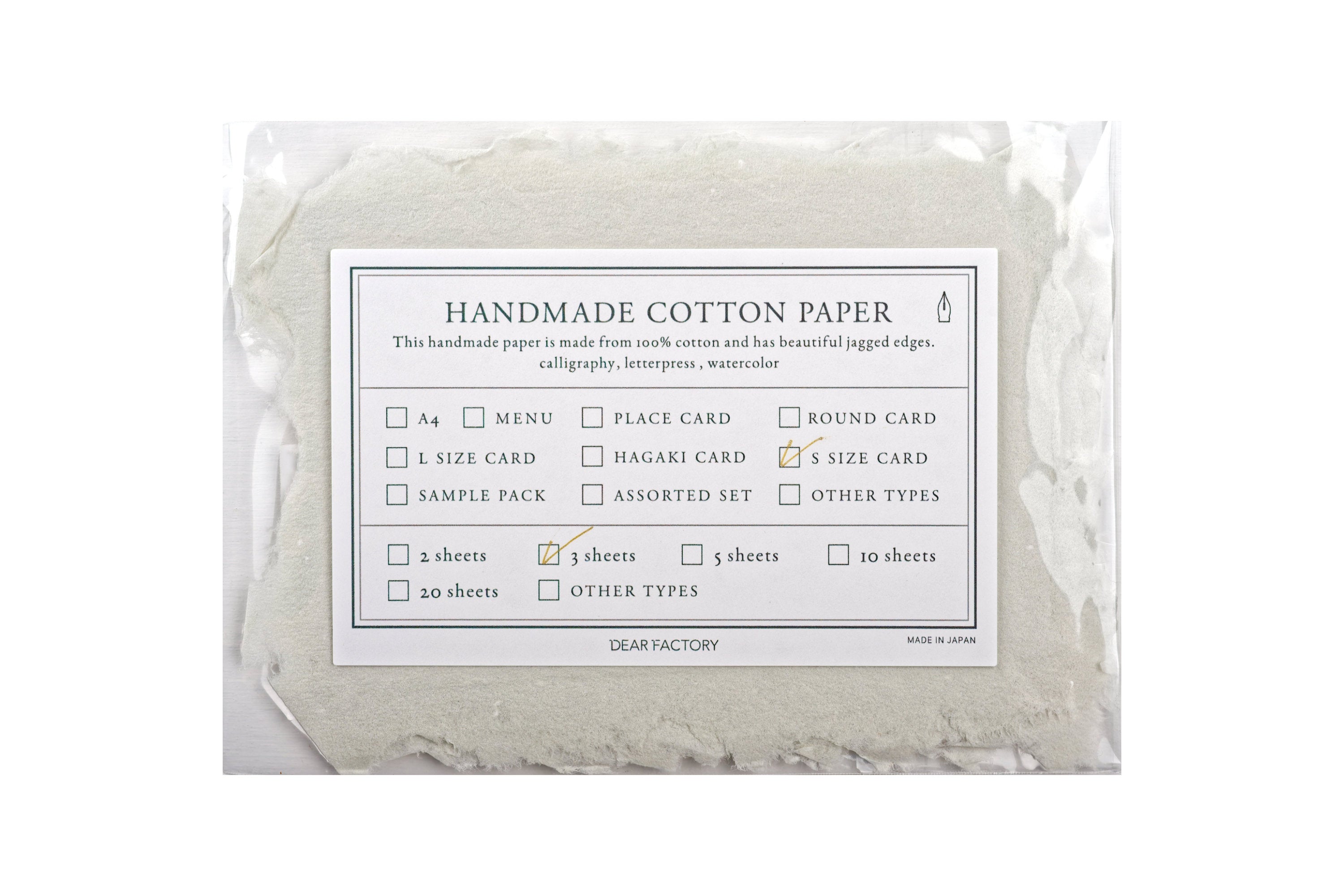 Handmade Cotton Watercolor Paper, Mini Cards, Set of 3