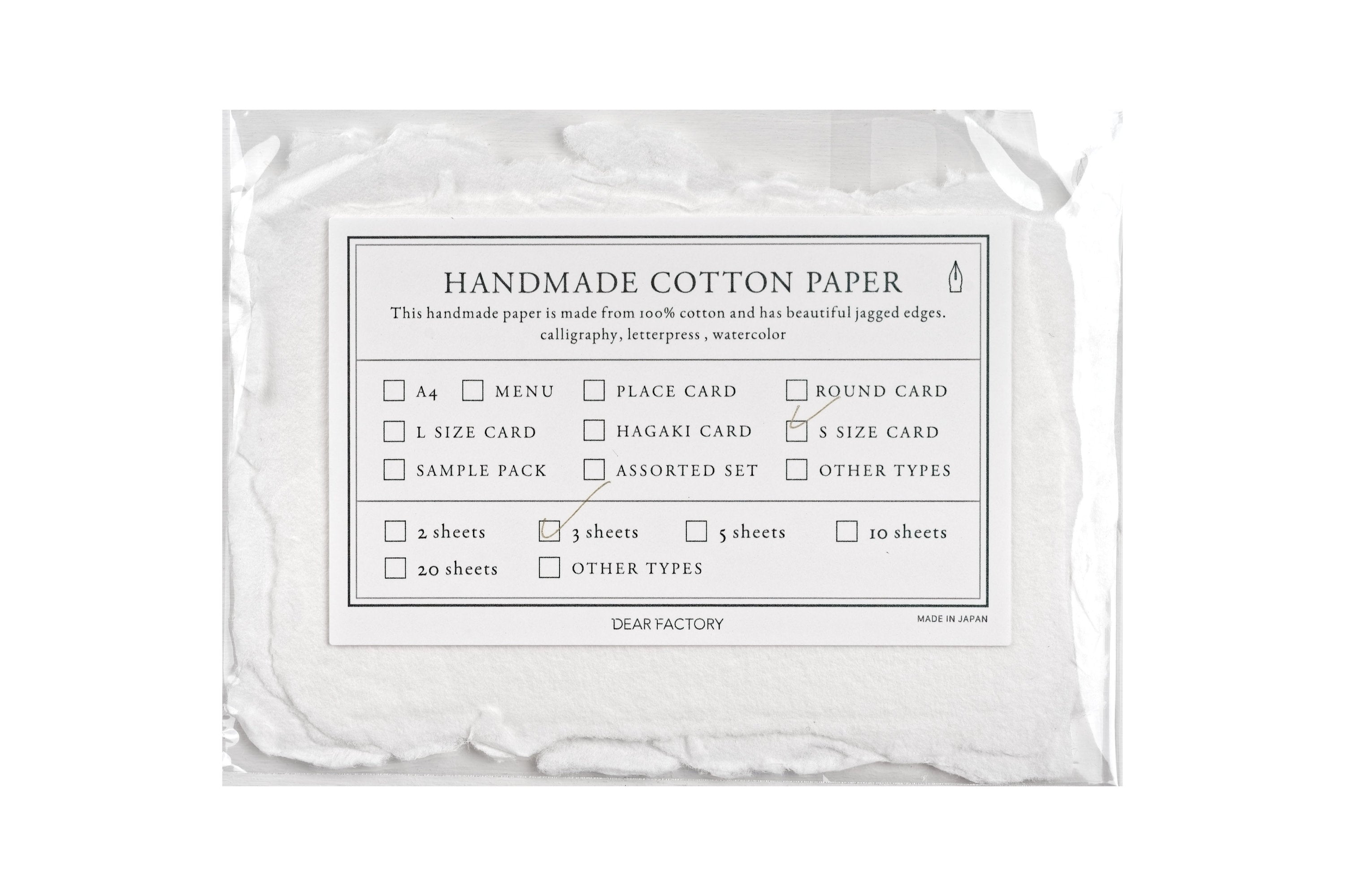 Handmade Cotton Watercolor Paper, Mini Cards, Set of 3