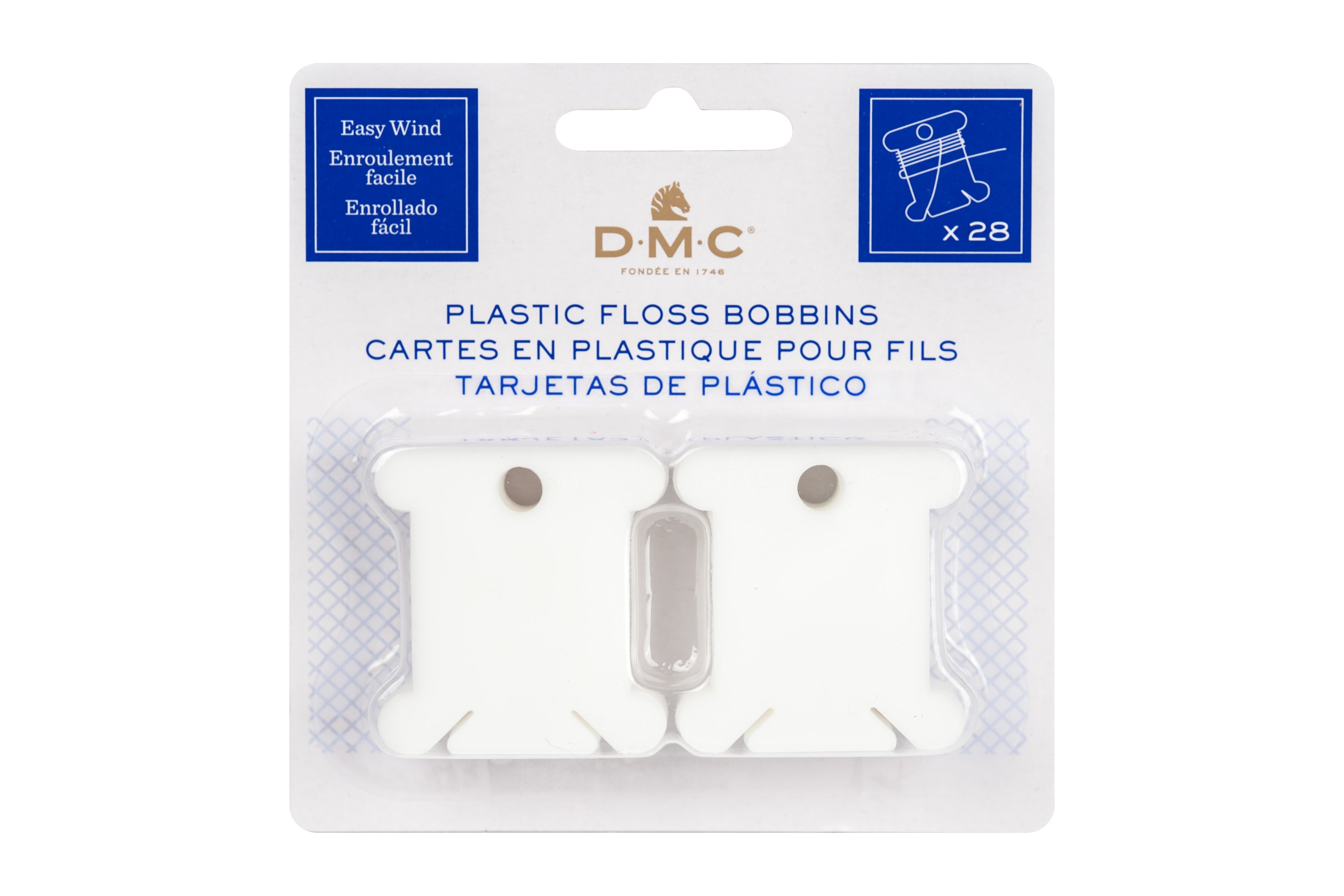 Easy-Wind Embroidery Bobbins, Pack of 28