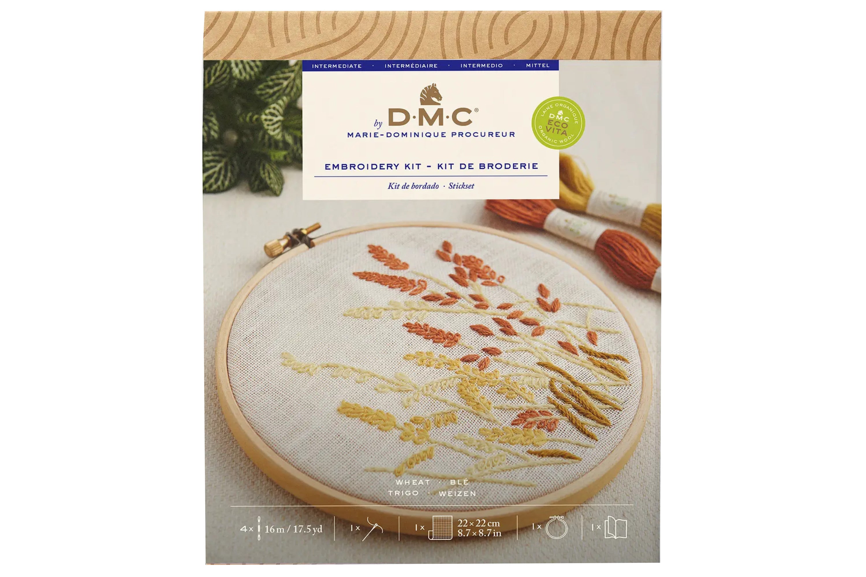 Eco Vita Wool Embroidery Kit, "Wheat"