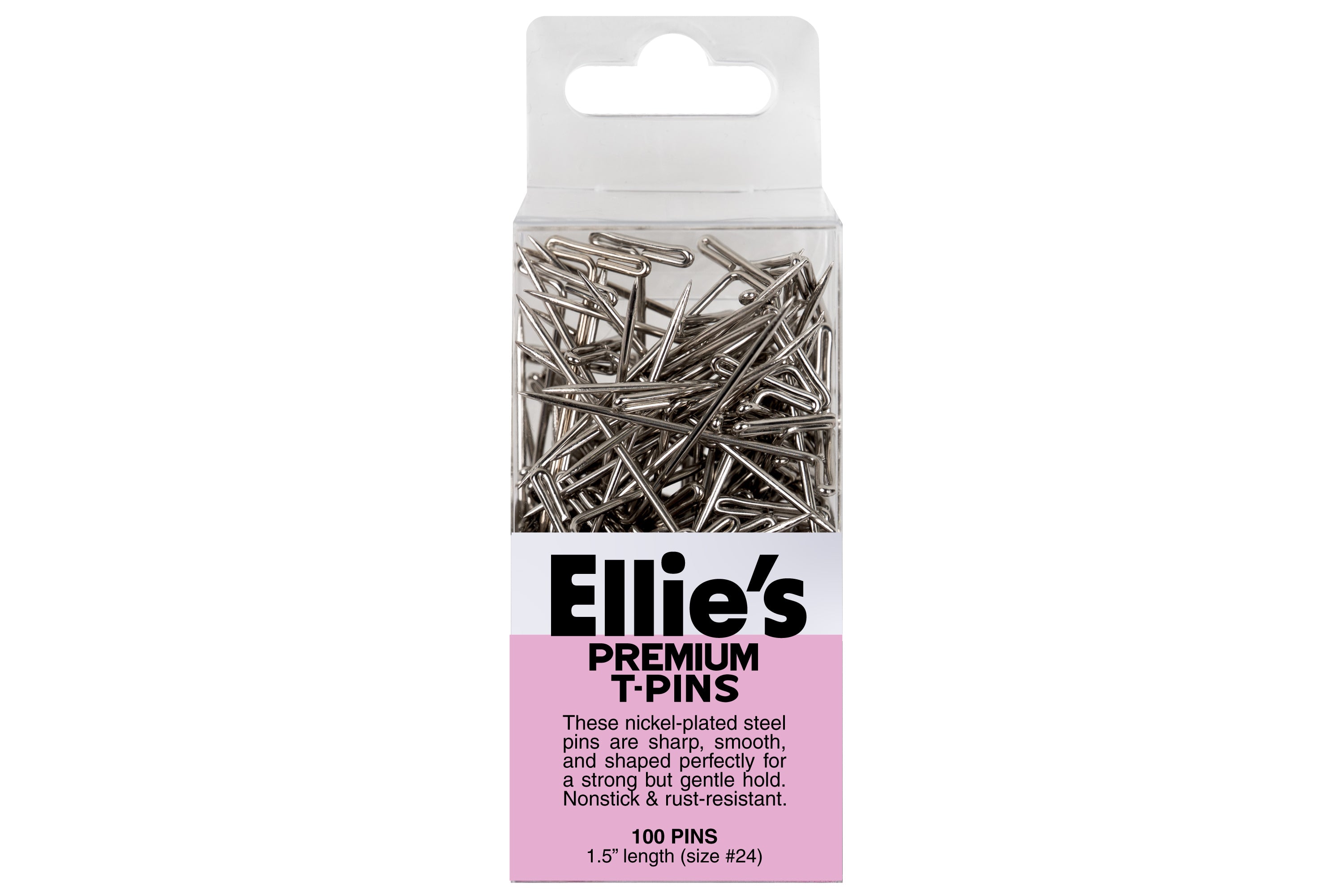 Nickel-Plated Steel T-Pins, Box of 100