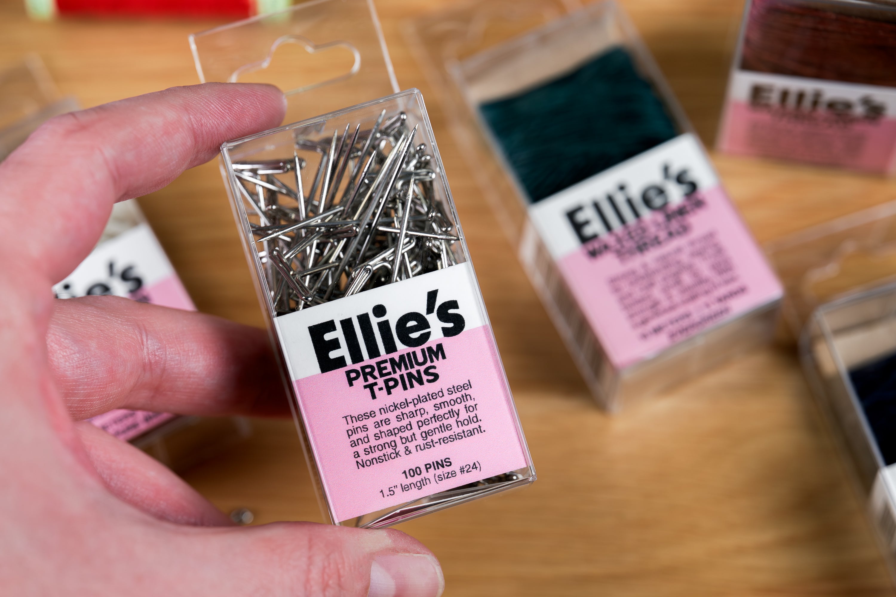 Nickel-Plated Steel T-Pins, Box of 100