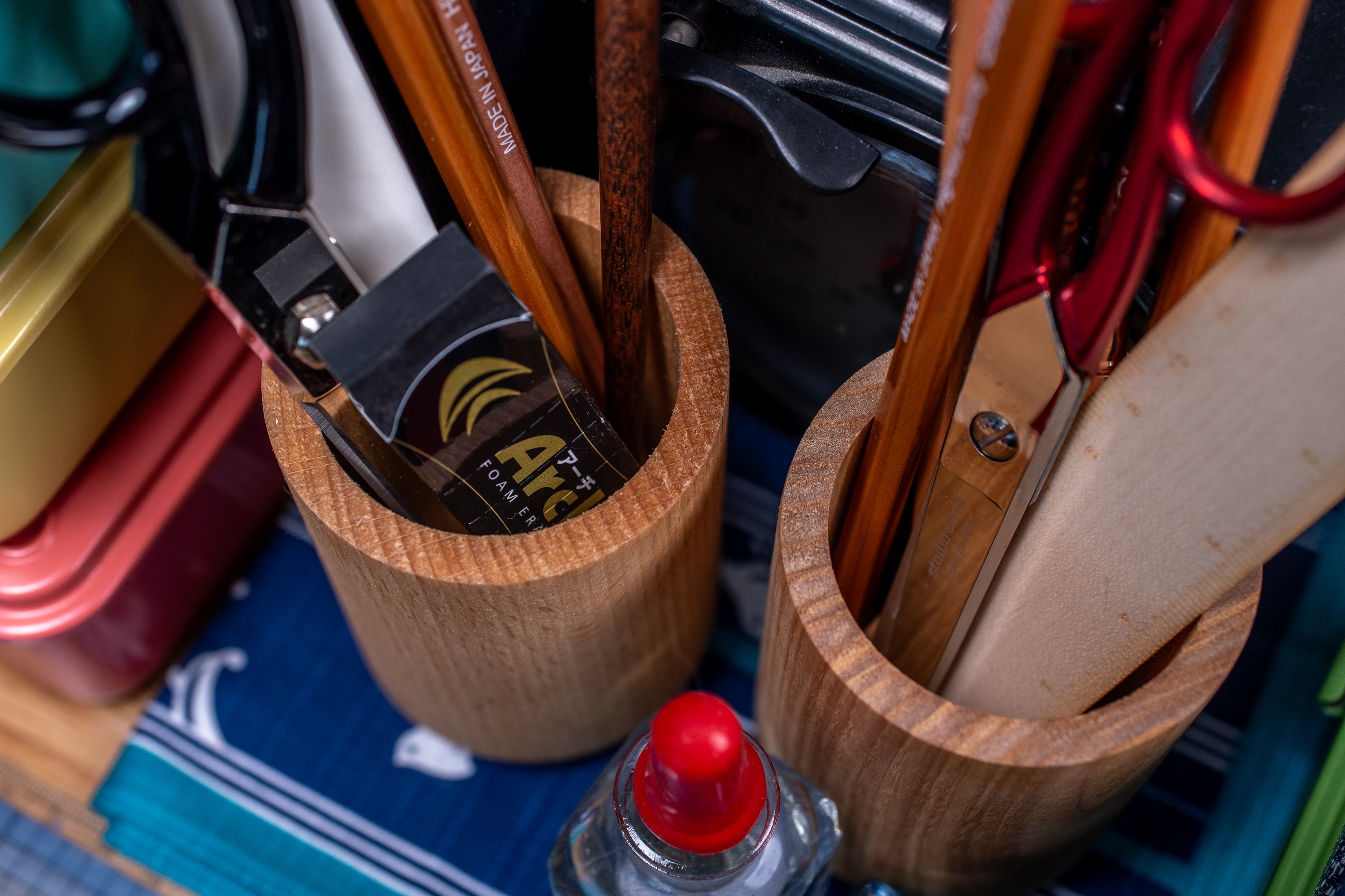 "Potbelly" Natural Wood Pen Cup