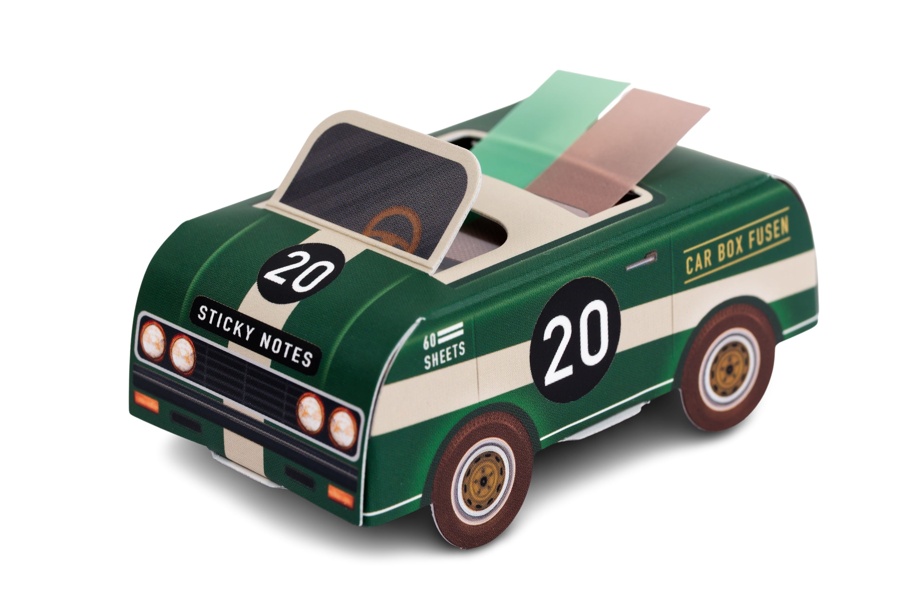 Sticky Tab Dispenser, Green Racecar