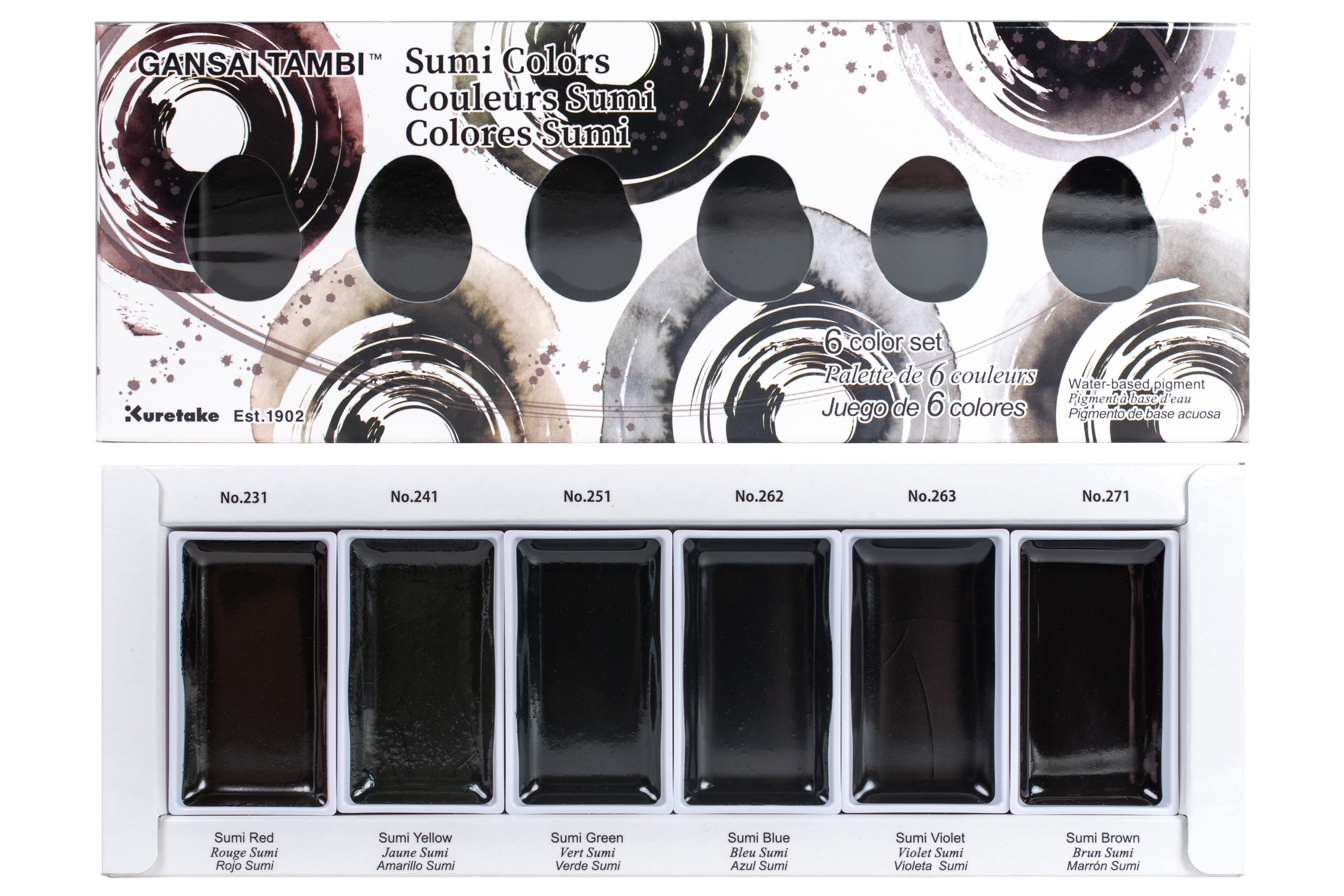 Gansai Tambi Sumi Colors, Set of 6