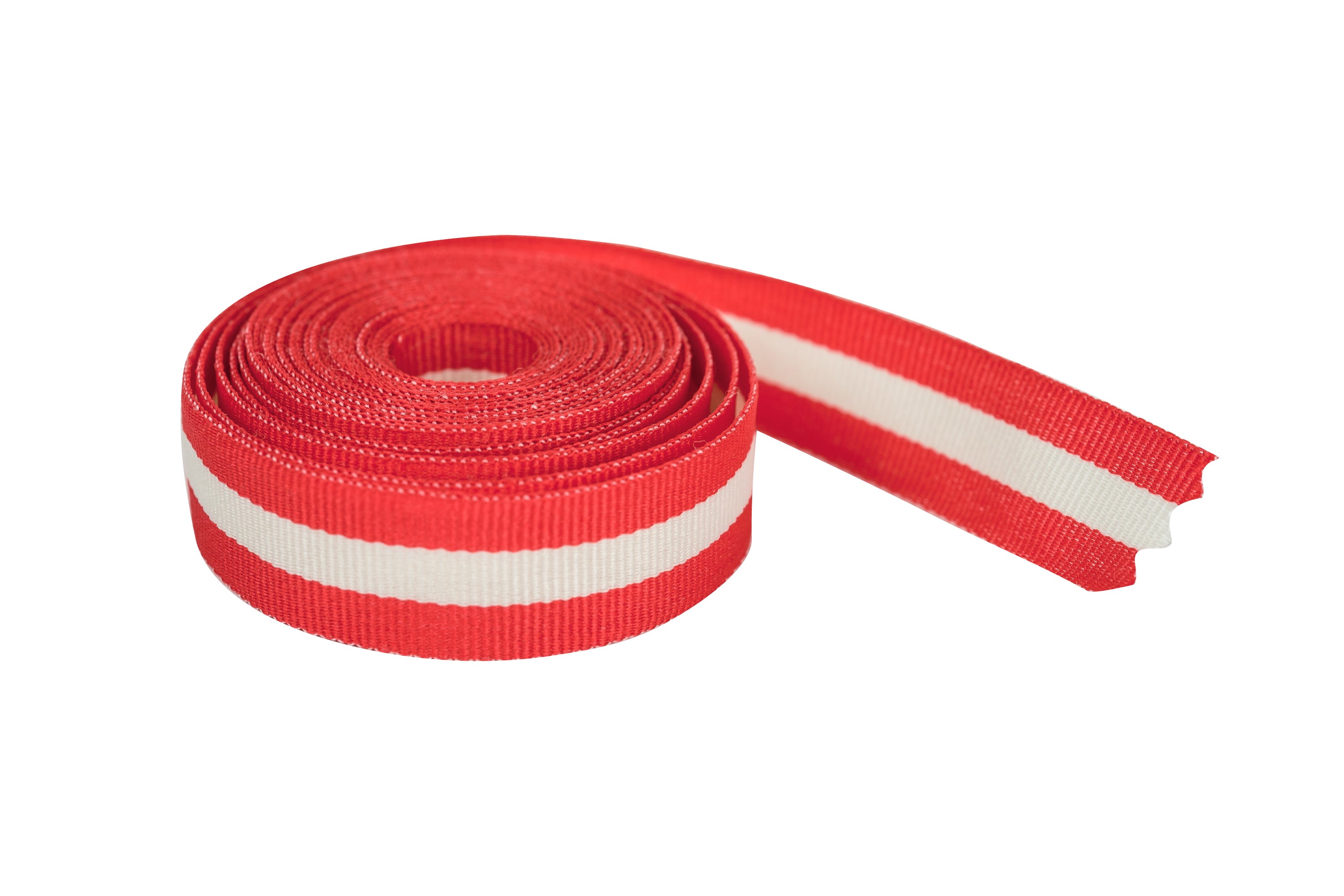 Striped Grosgrain Ribbon, Red/White