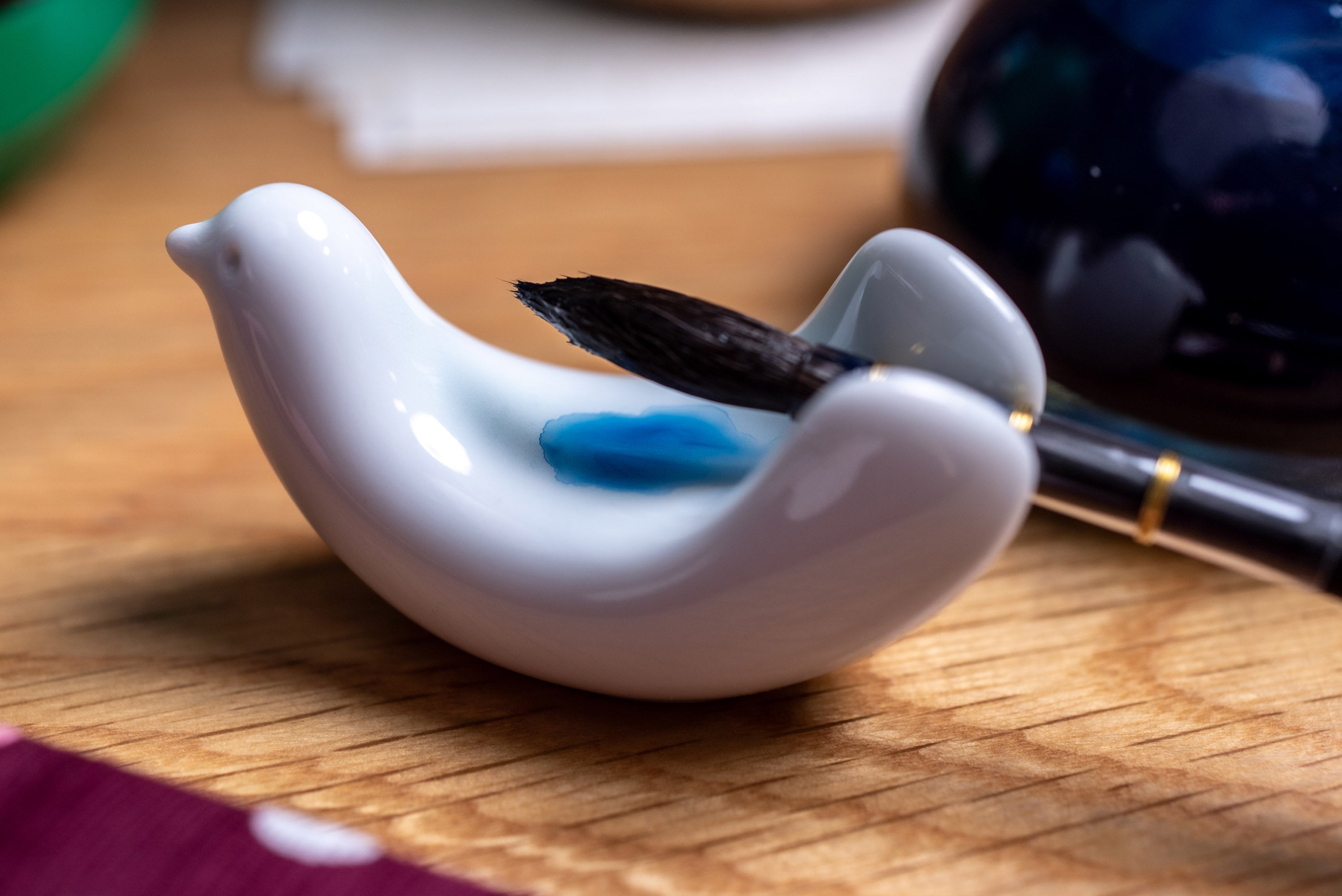 Porcelain Dove Brush Rest