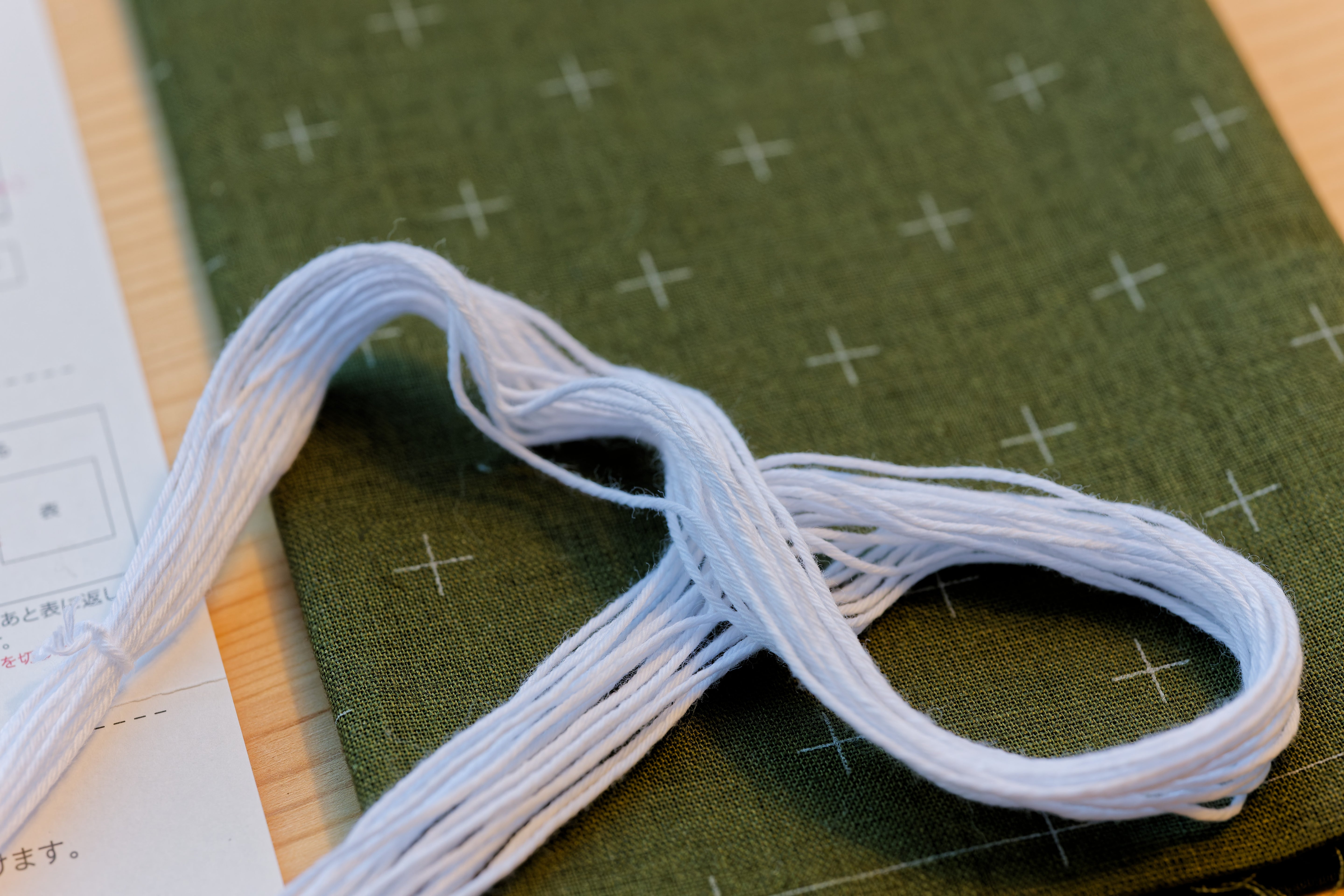 Sashiko Cloth with Disappearing Lines (Blue/Circles)