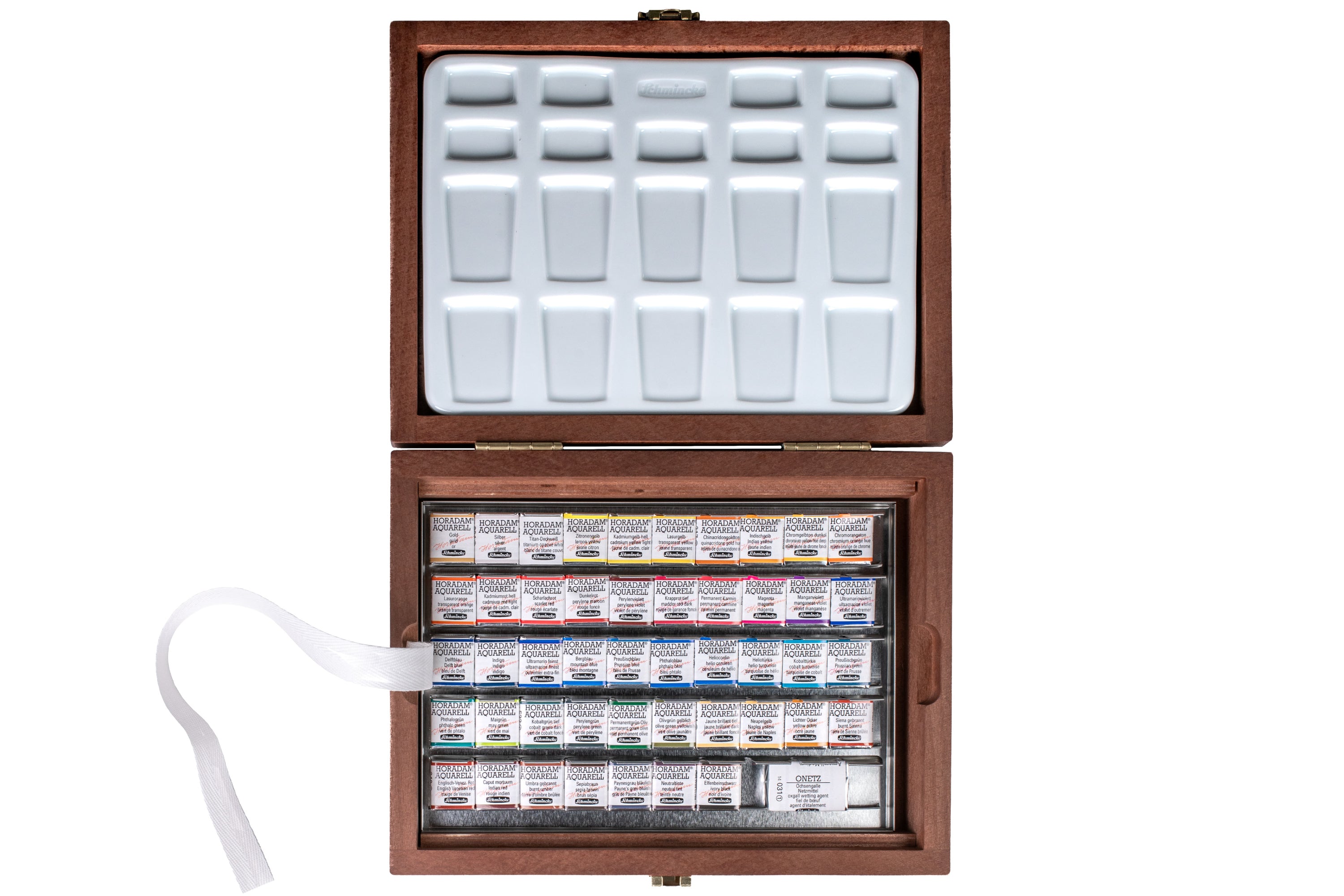 Horadam Watercolors, Wood Box Set of 48 with Palette