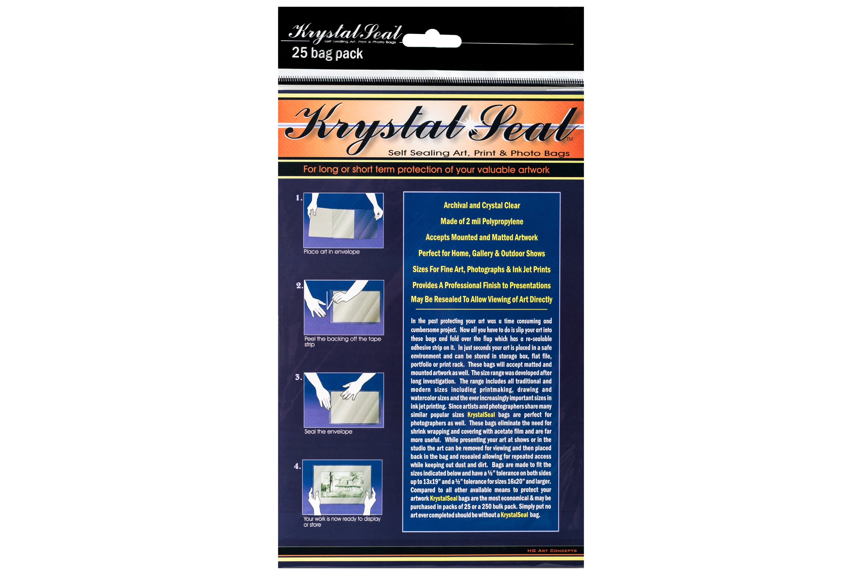 Plastic Envelopes Crystal Clear Bags For Artwork Krystal Seal Self