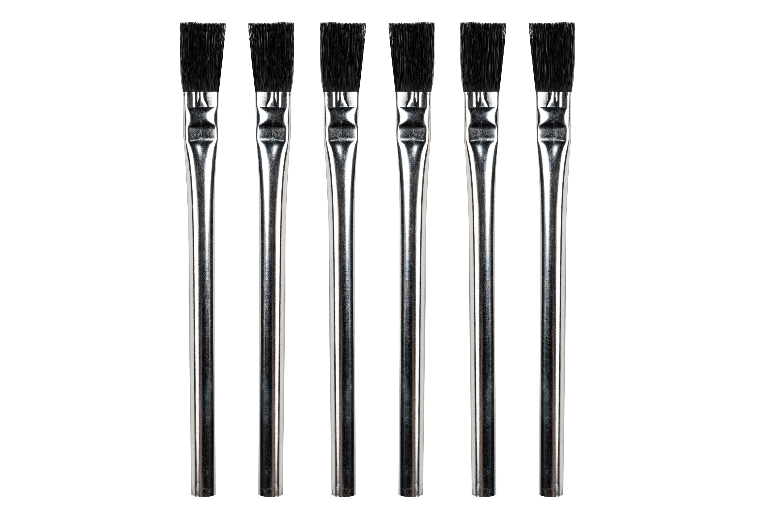 Tin Handle Bristle Brushes, Pack of 6