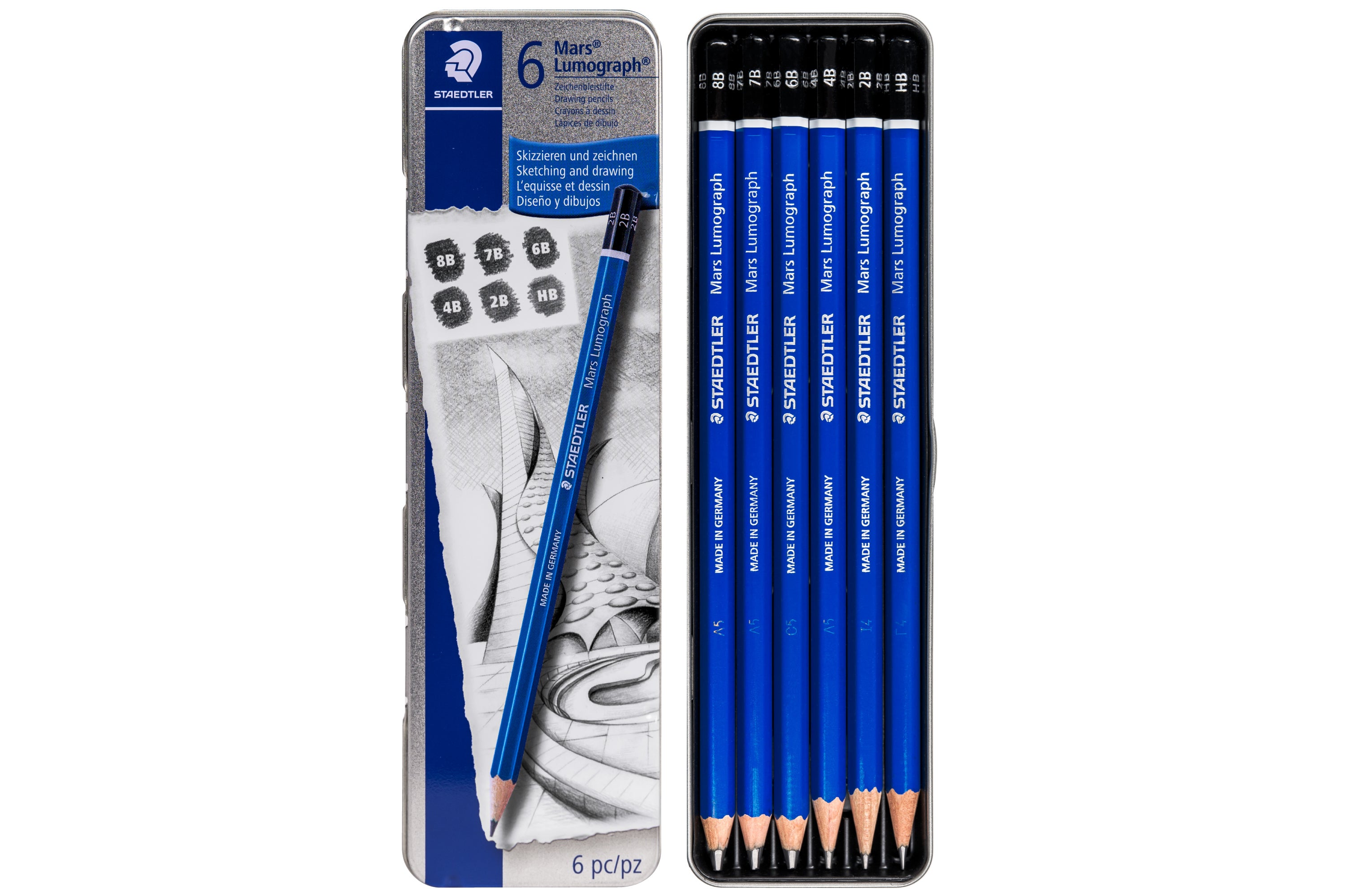 Mars Lumograph Drawing Pencils, Set of 6