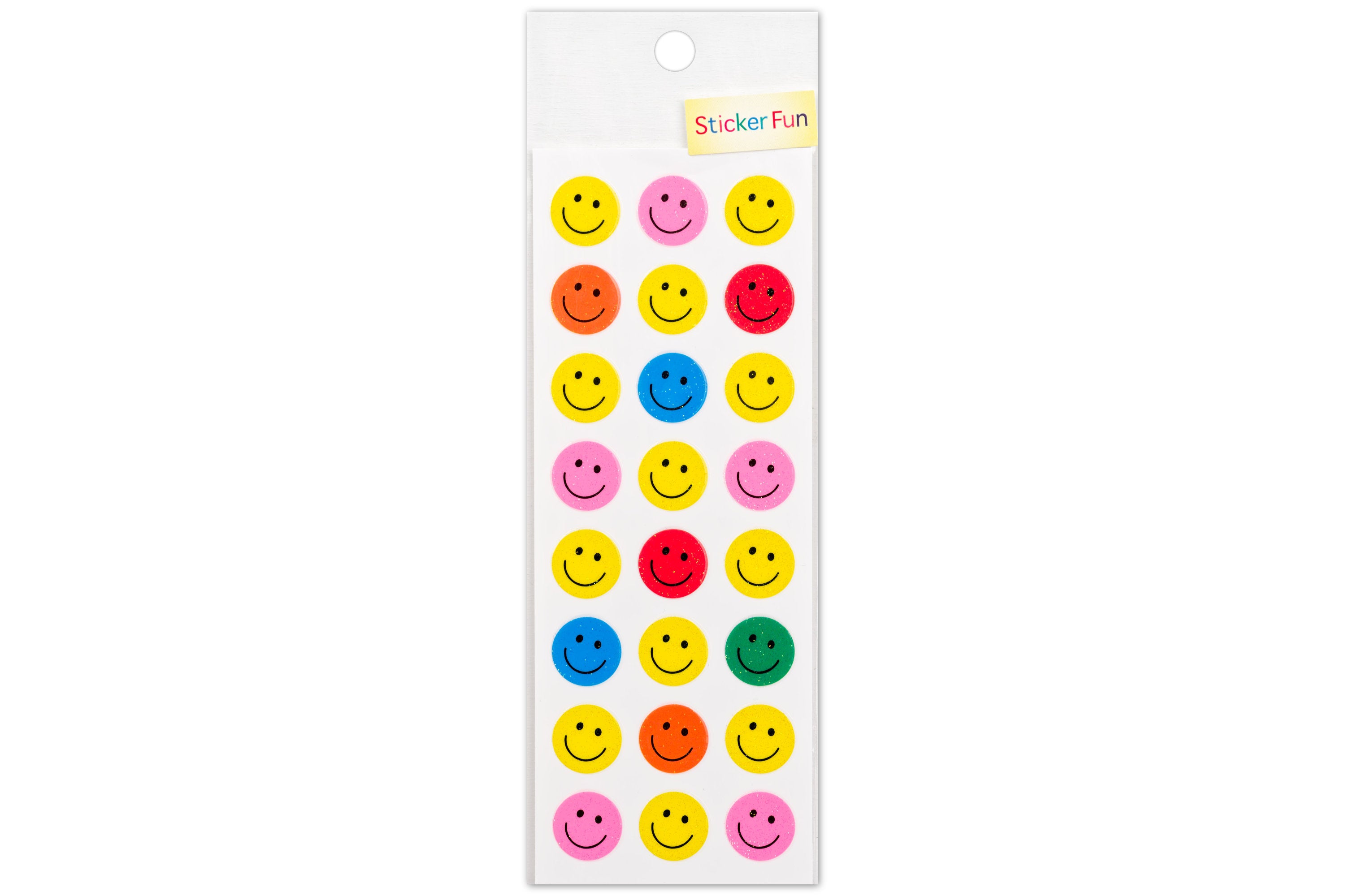 Glitter-Glue Sticker Sheet, Smilies