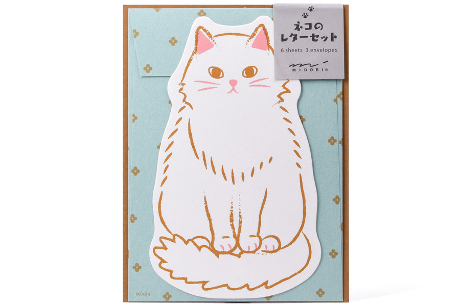 Die-Cut Animal Notecards, White Cat