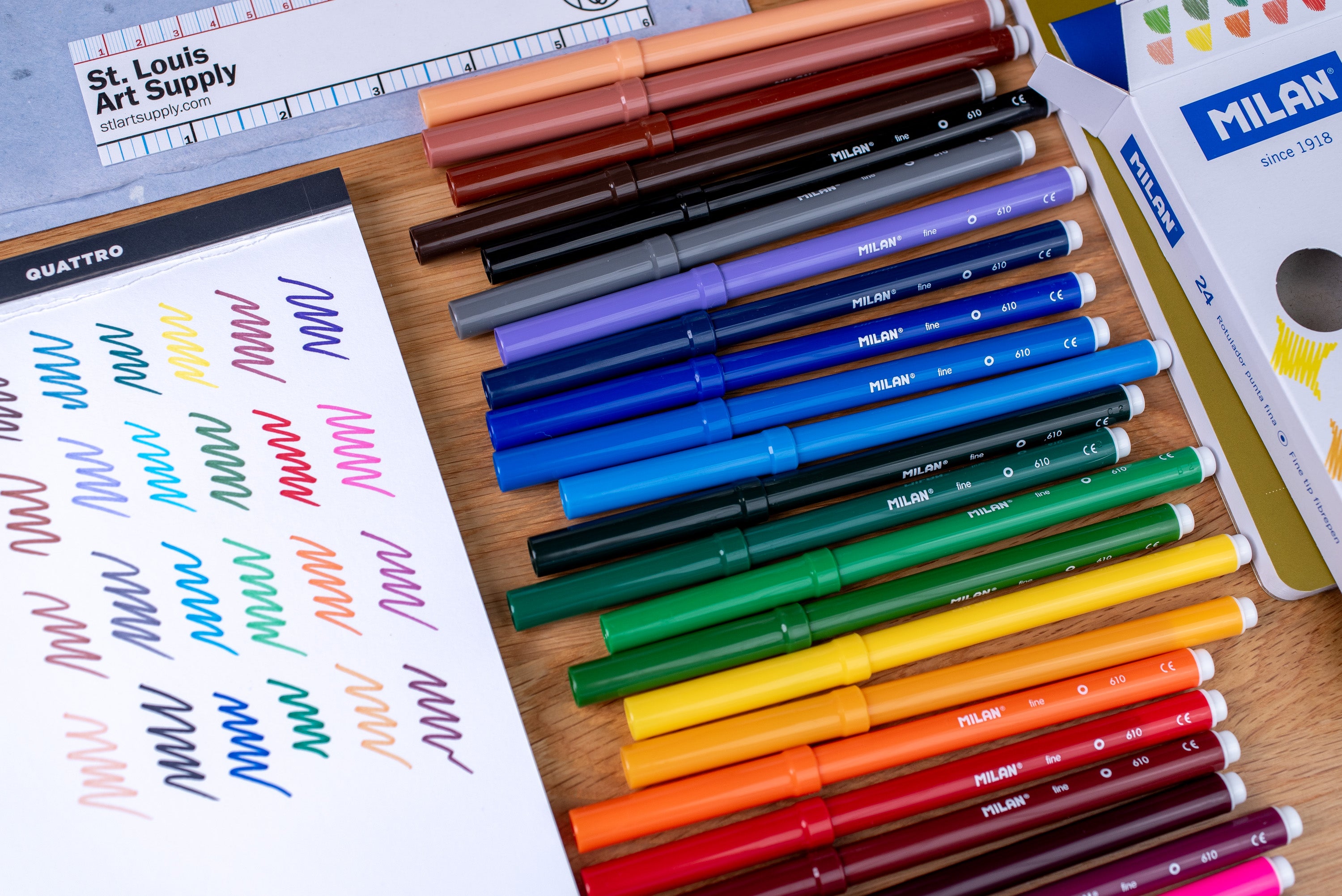 Milan 610 Fine-Tip Markers, Set of 24