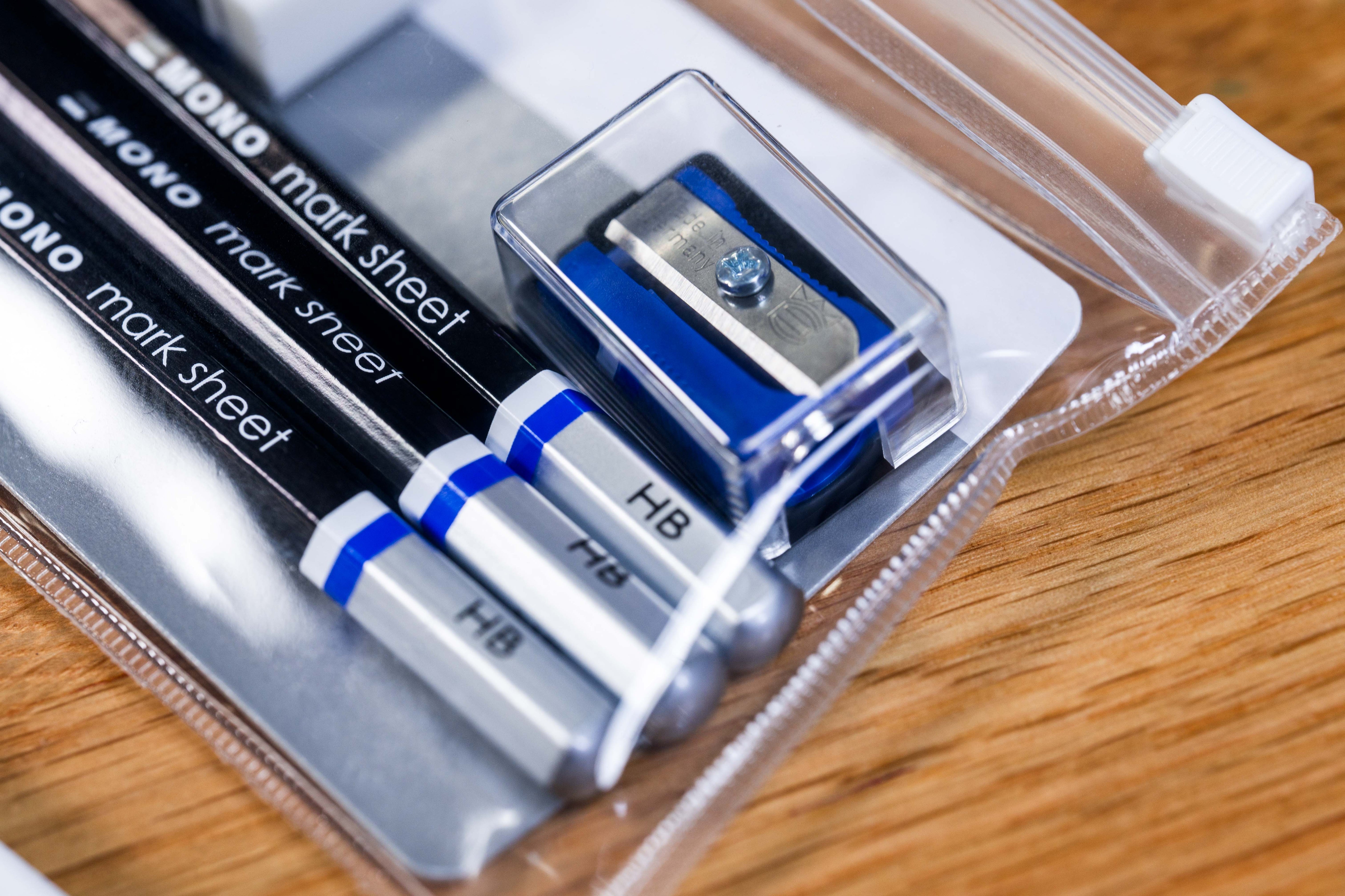 Mark Sheet Pencils, Set of 3 with Accessories