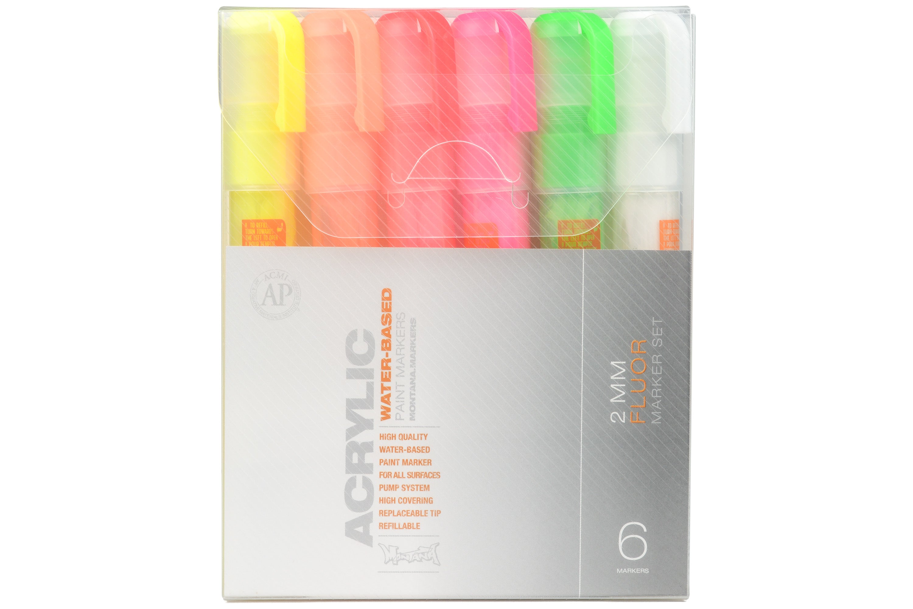 Montana Acrylic Paint Markers, Fluorescent Set of 6