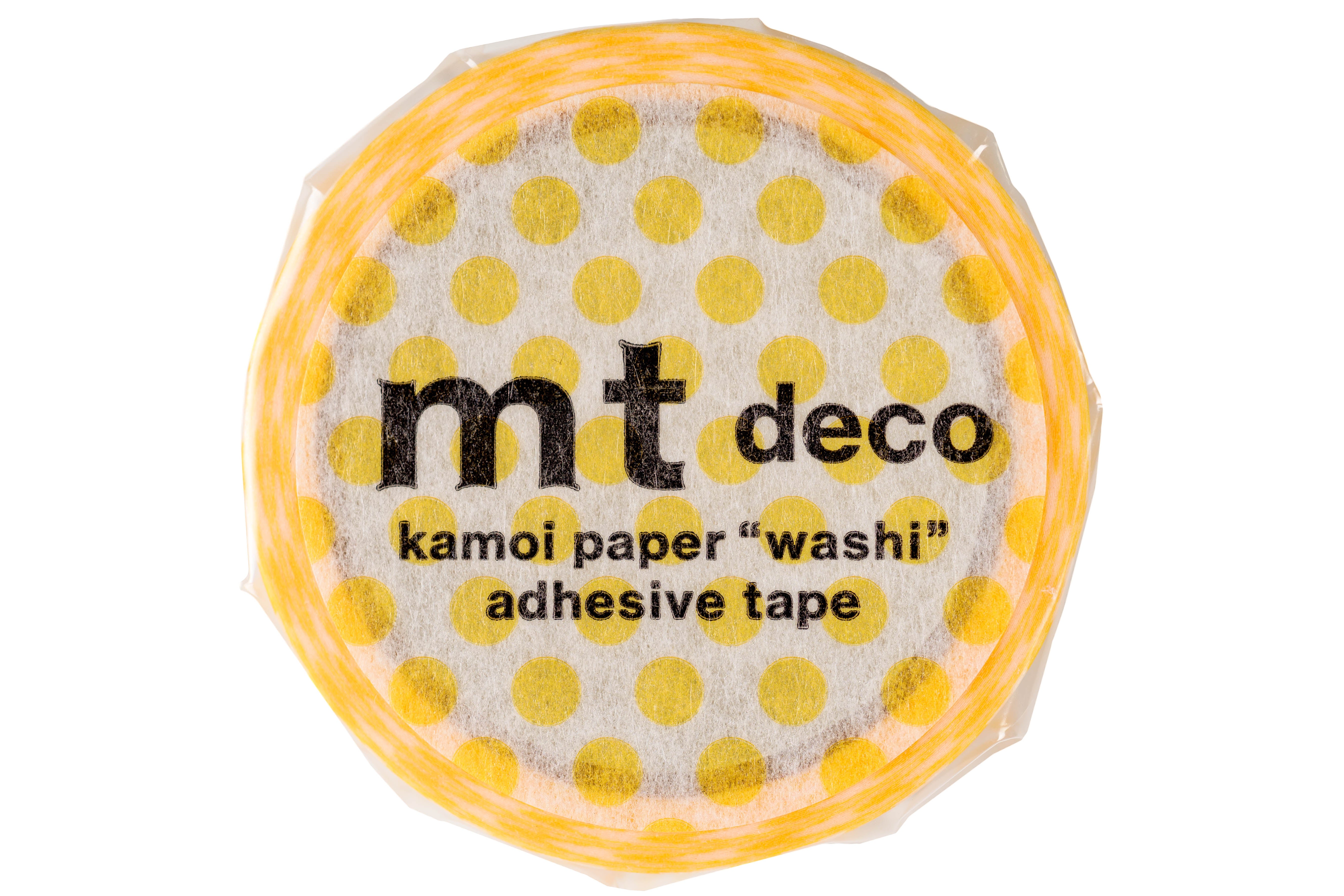 mt Washi Tape, 15 mm, Yellow Dots