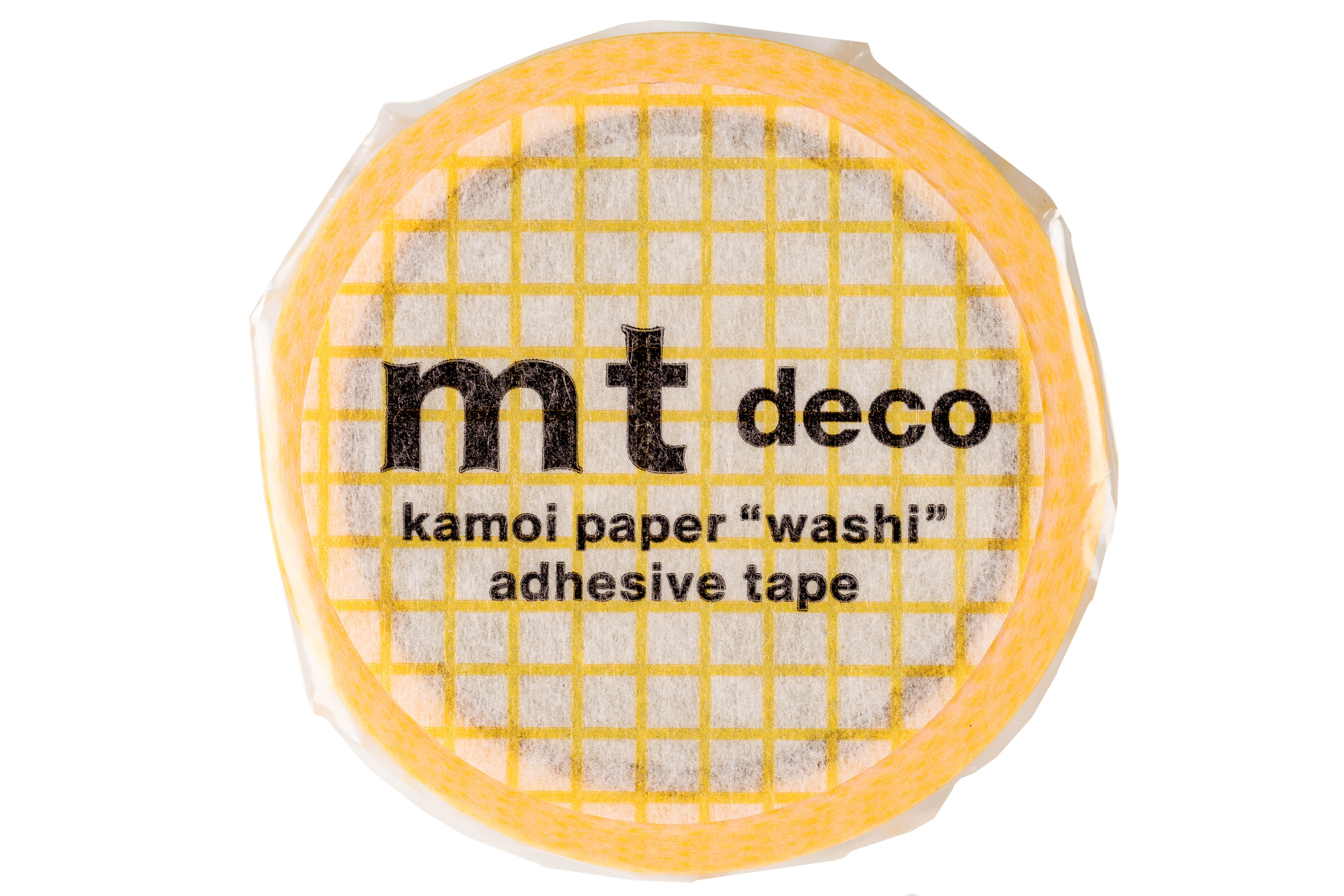 mt Washi Tape, 15 mm, Yellow Grid