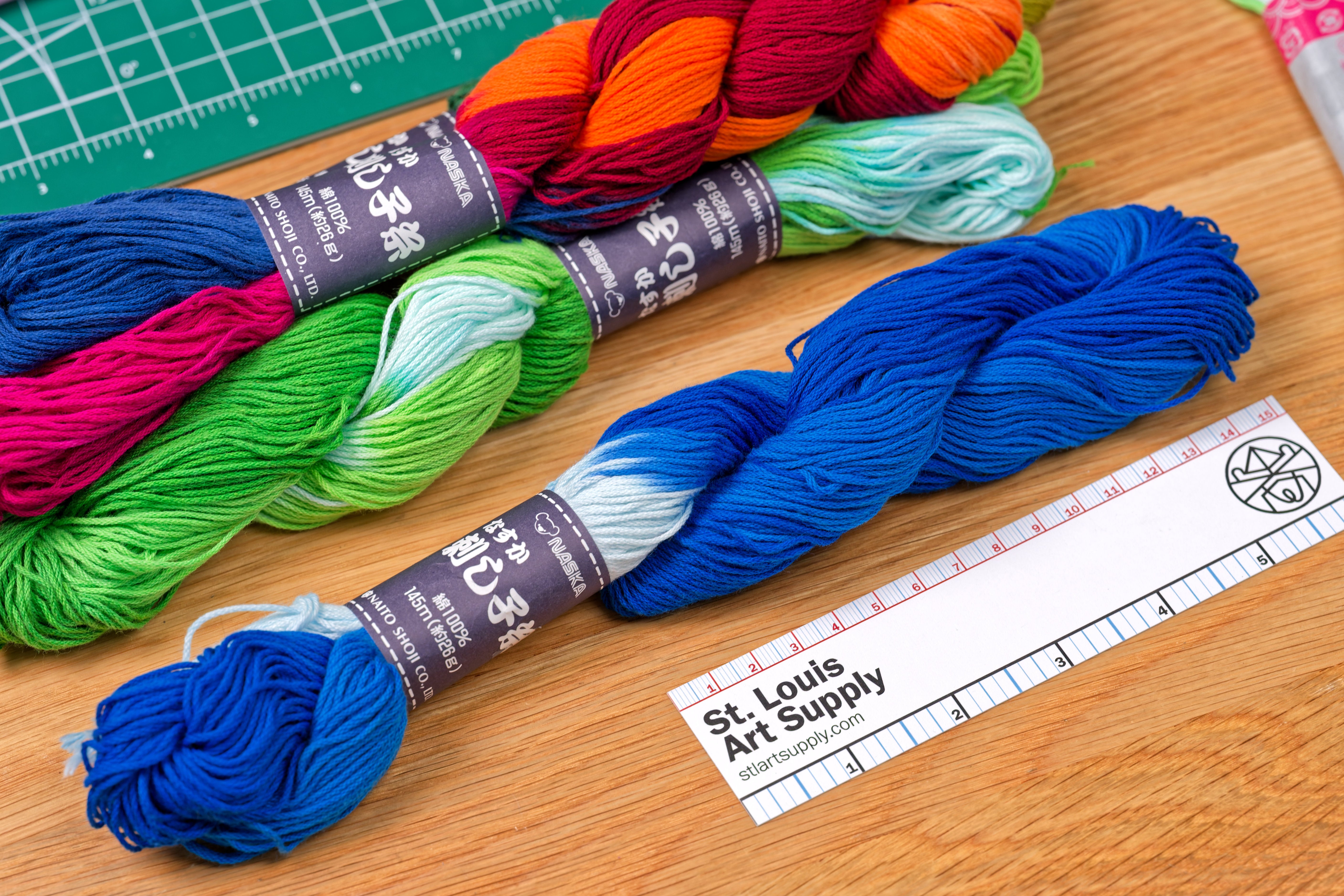 XL Hand-Dyed Sashiko Skein, #201 Brushfire