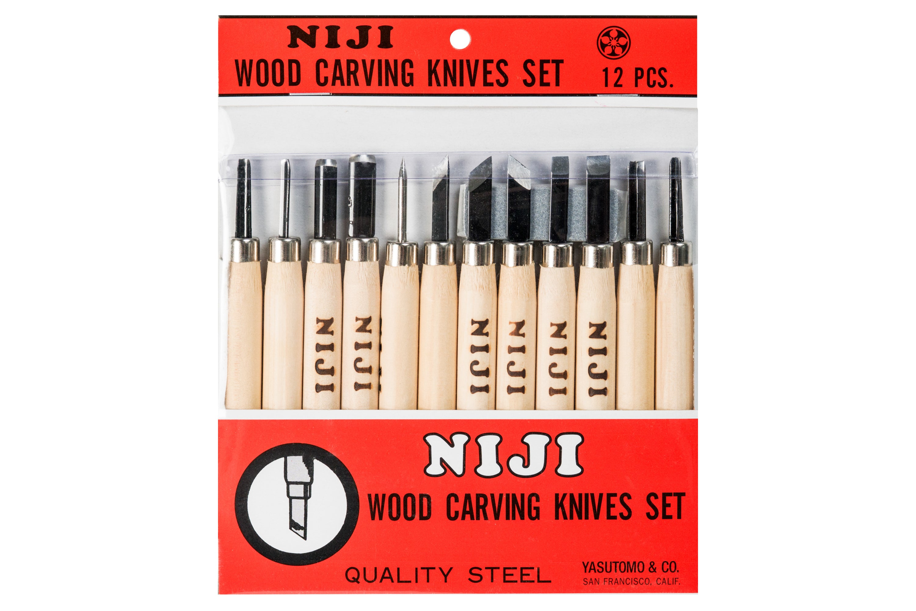Niji Carving Knives, Set of 12 with Sharpening Stone