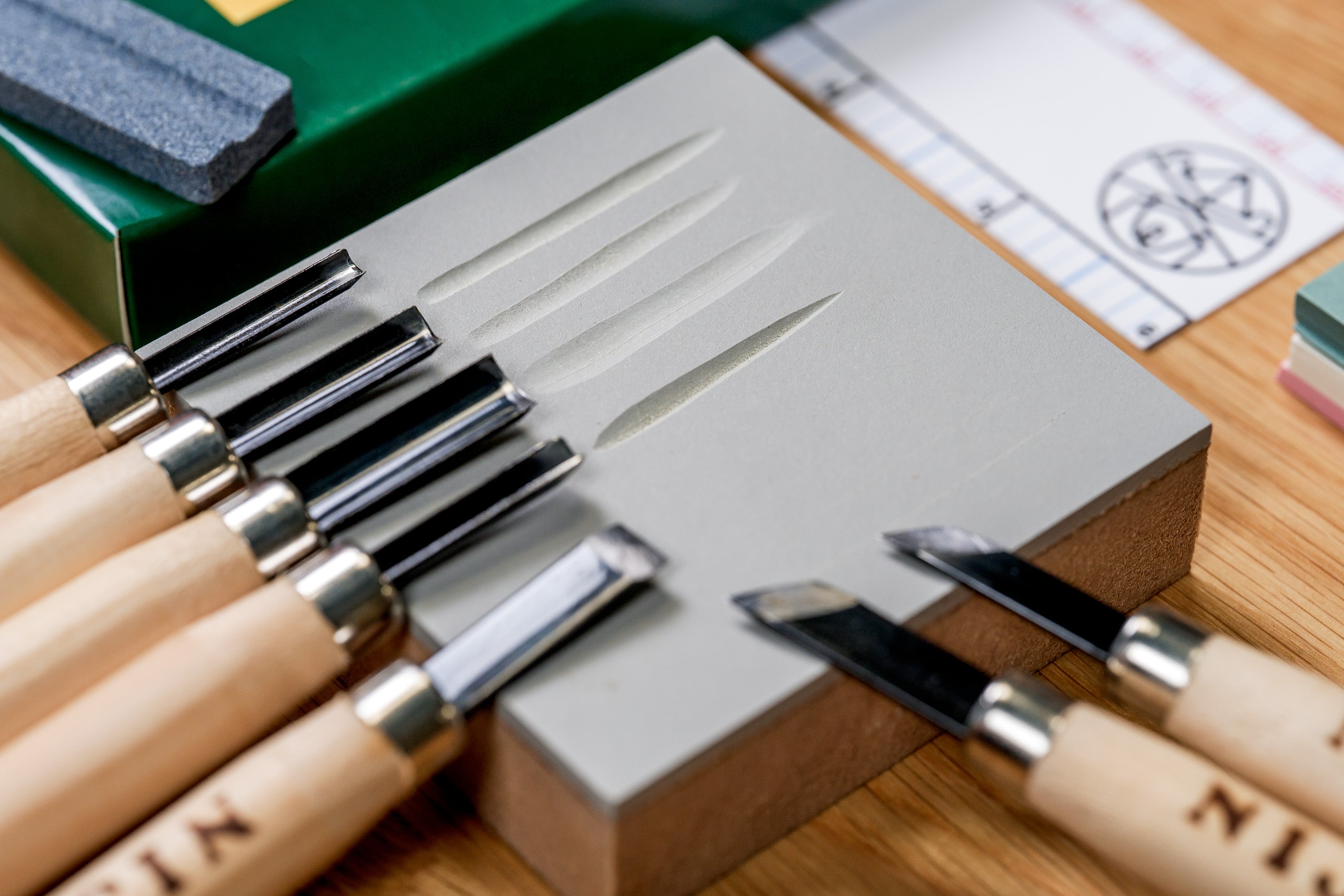 Niji Carving Knives, Set of 7 with Sharpening Stone