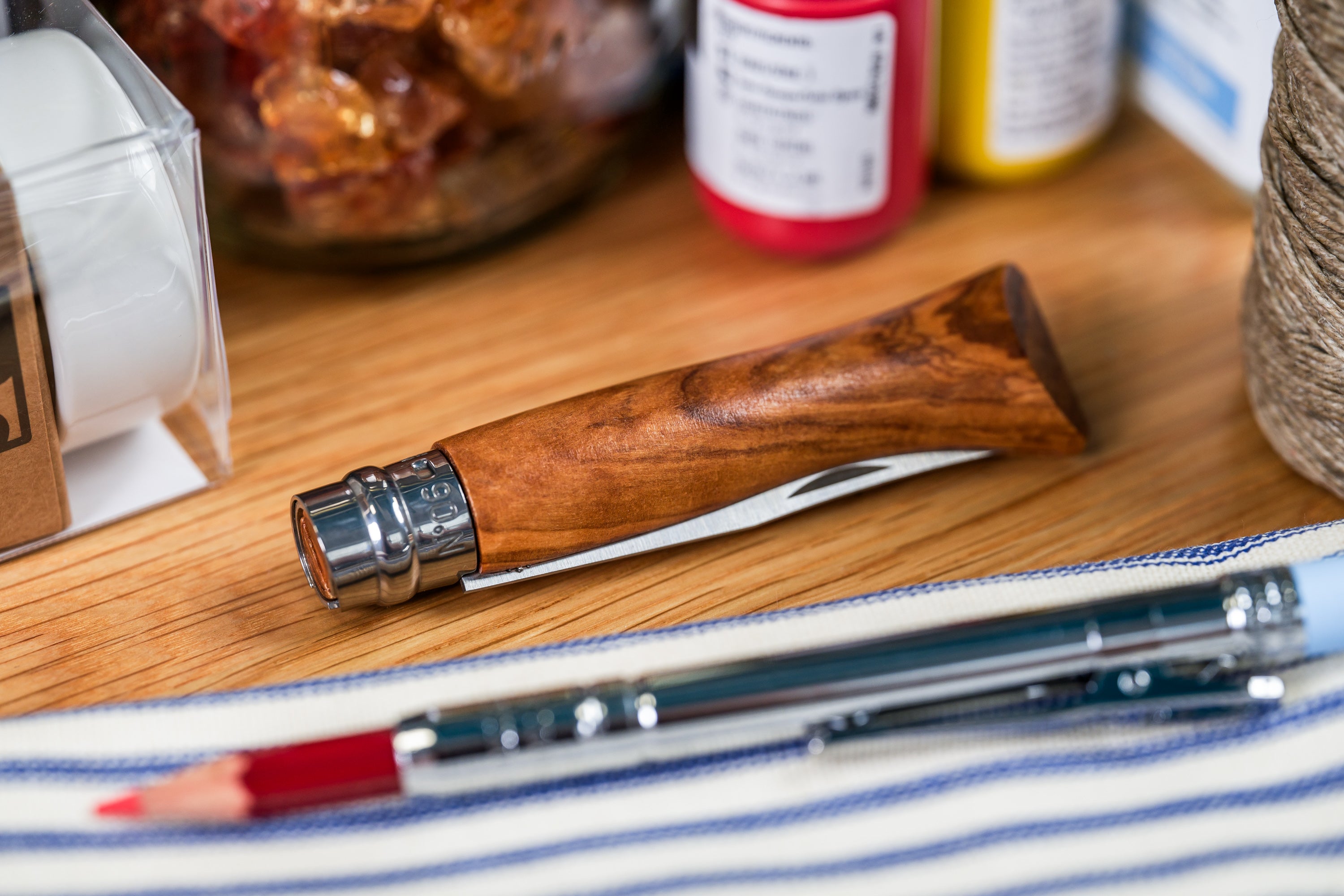 Opinel No. 06 Stainless Folding Knife, Olive Wood