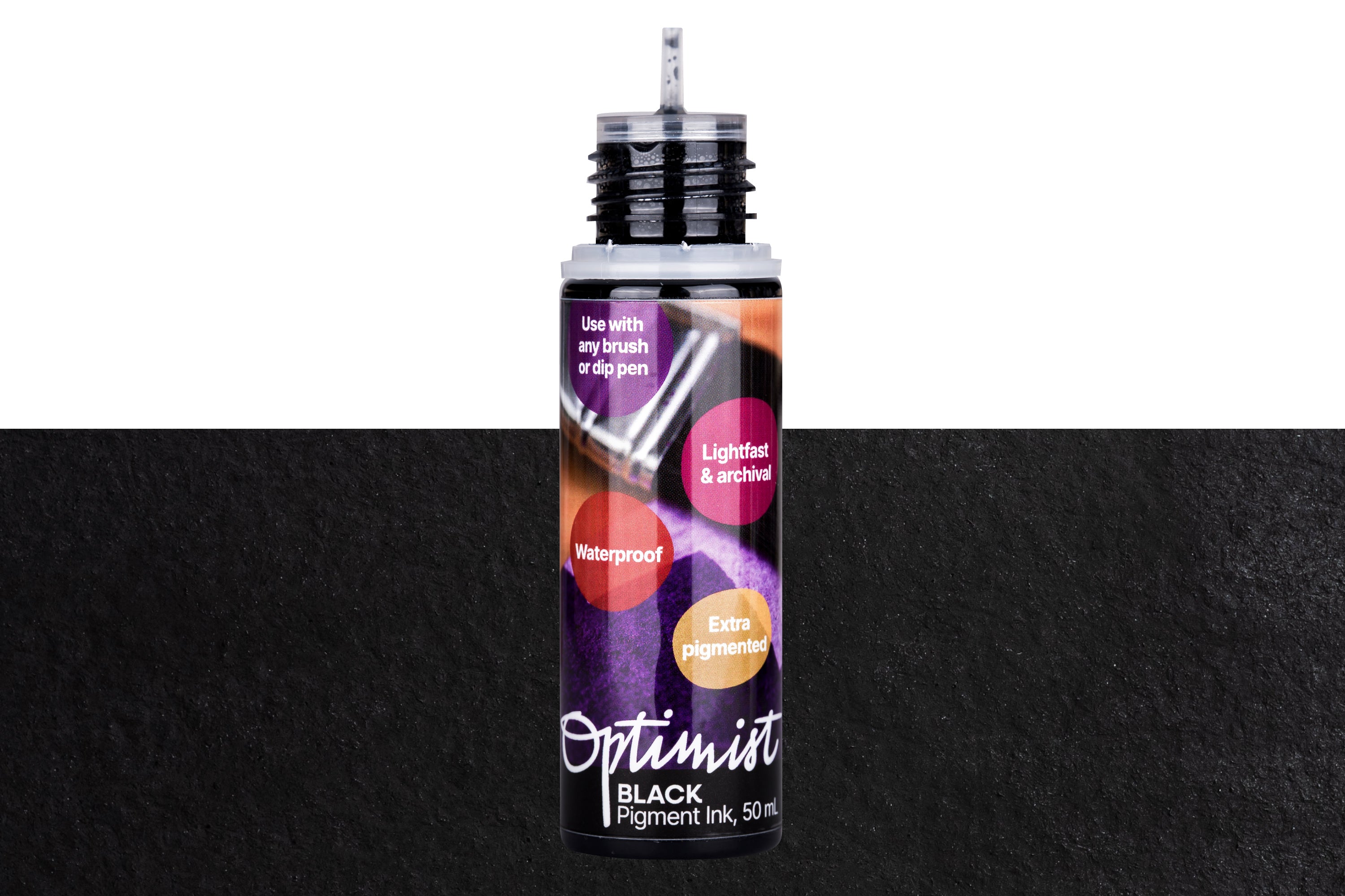 Optimist Pigment Ink, #000 Black, 50 mL Precision Bottle