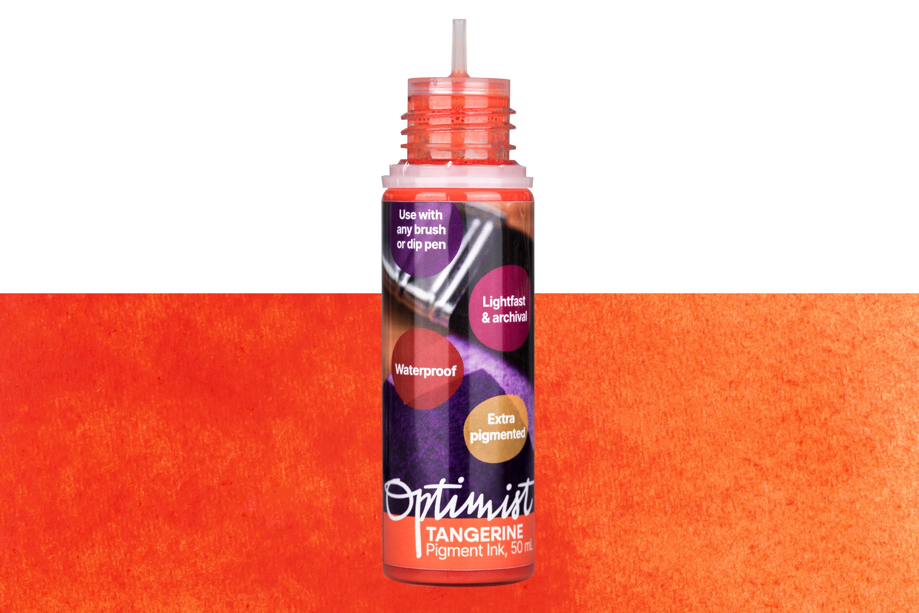 Optimist Pigment Ink, #015 Tangerine, 50 mL Precision Bottle
