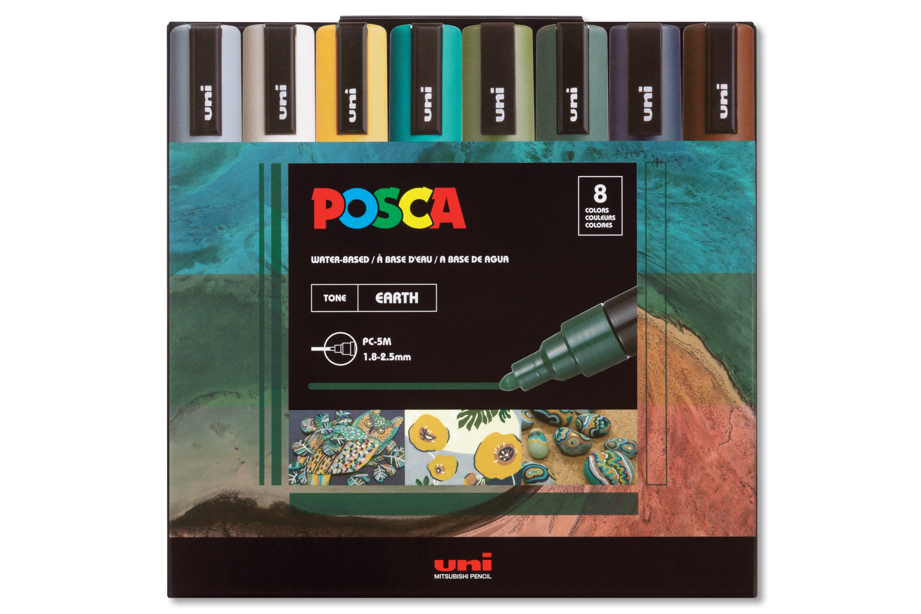 Uni POSCA Paint Markers, Earth Colors Set (PC-5M)