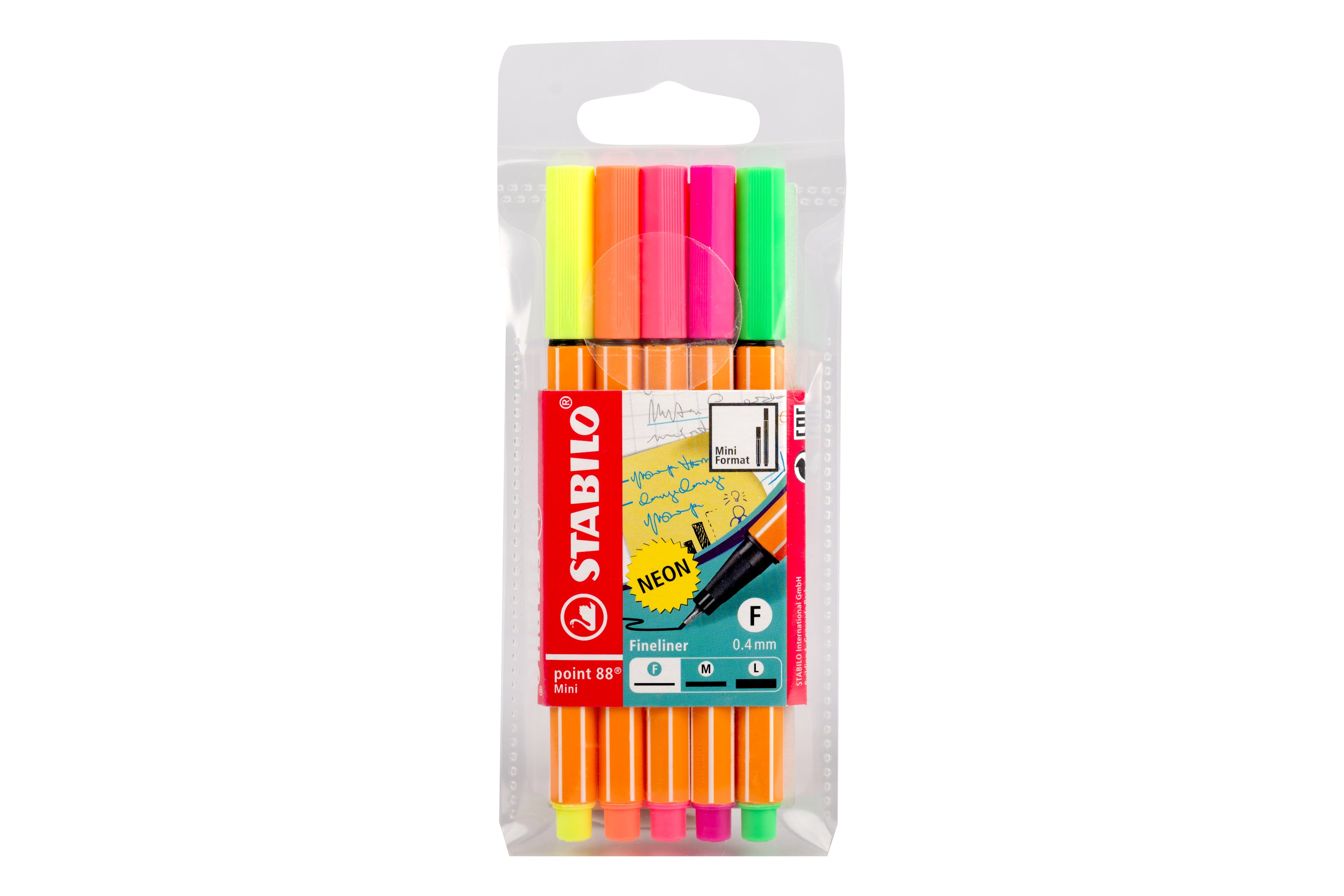 Point 88 Fineliner Pens, Mini Neon Pack