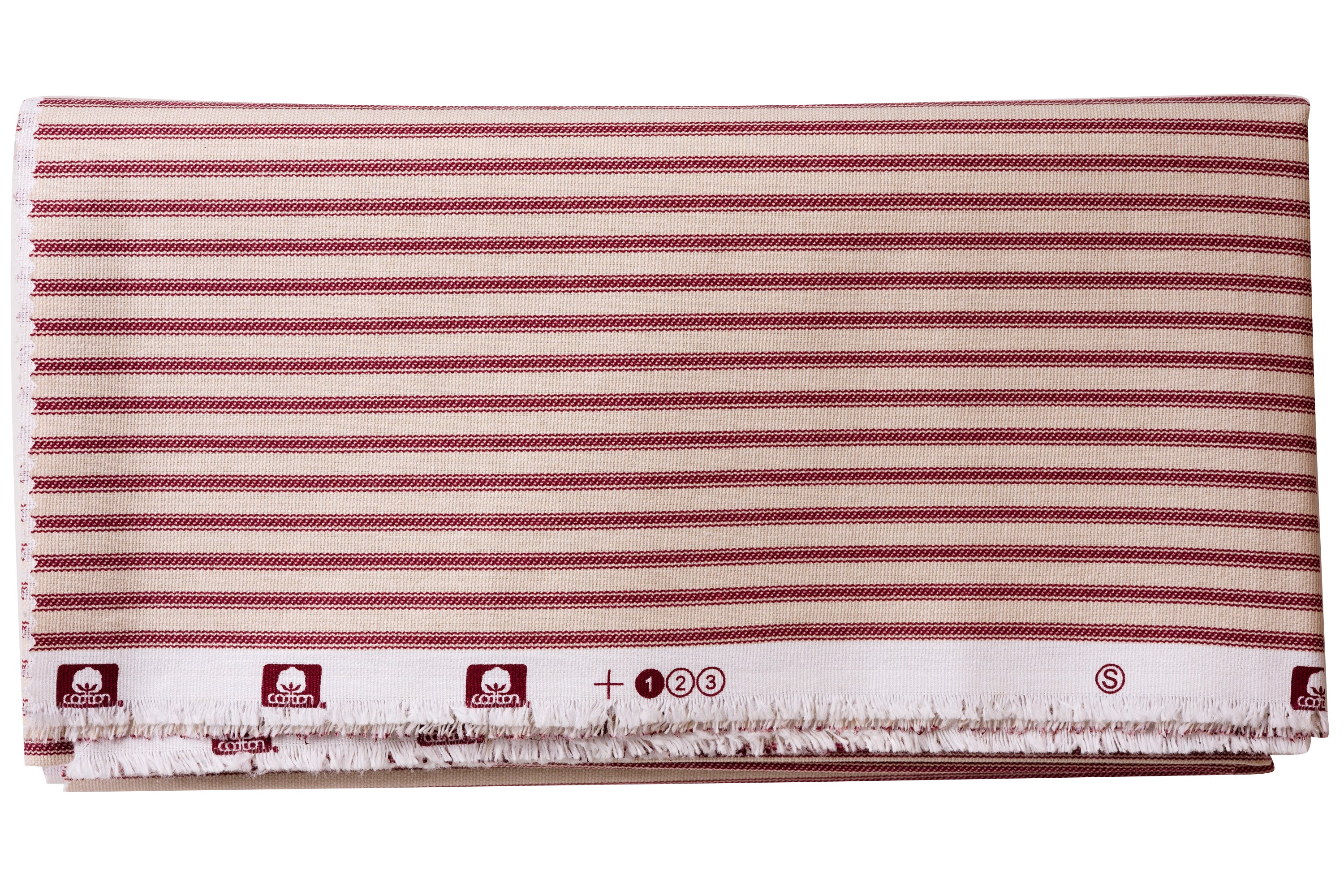 Cotton Ticking By The Yard, Red Stripe
