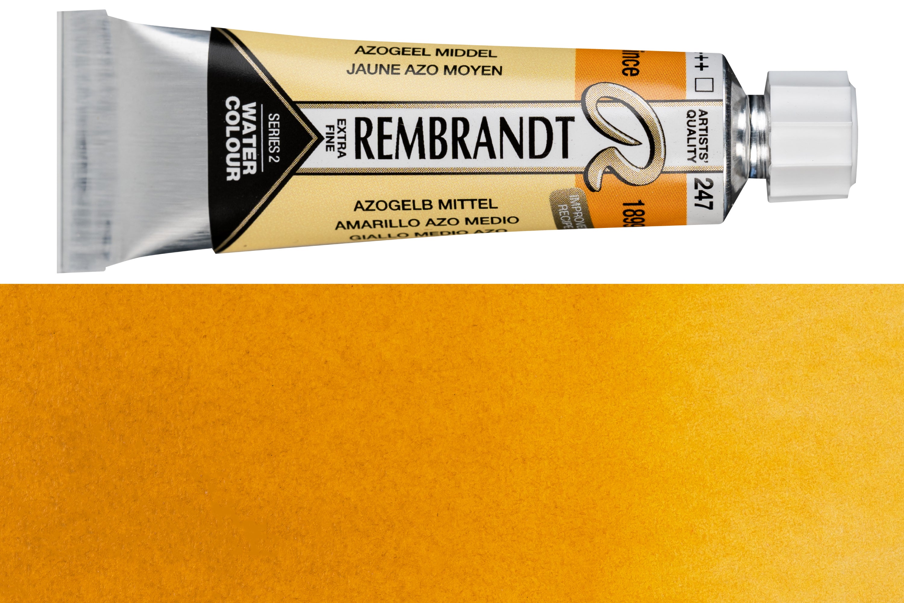 Rembrandt Watercolor, 10 mL, #247 Azo Yellow Medium