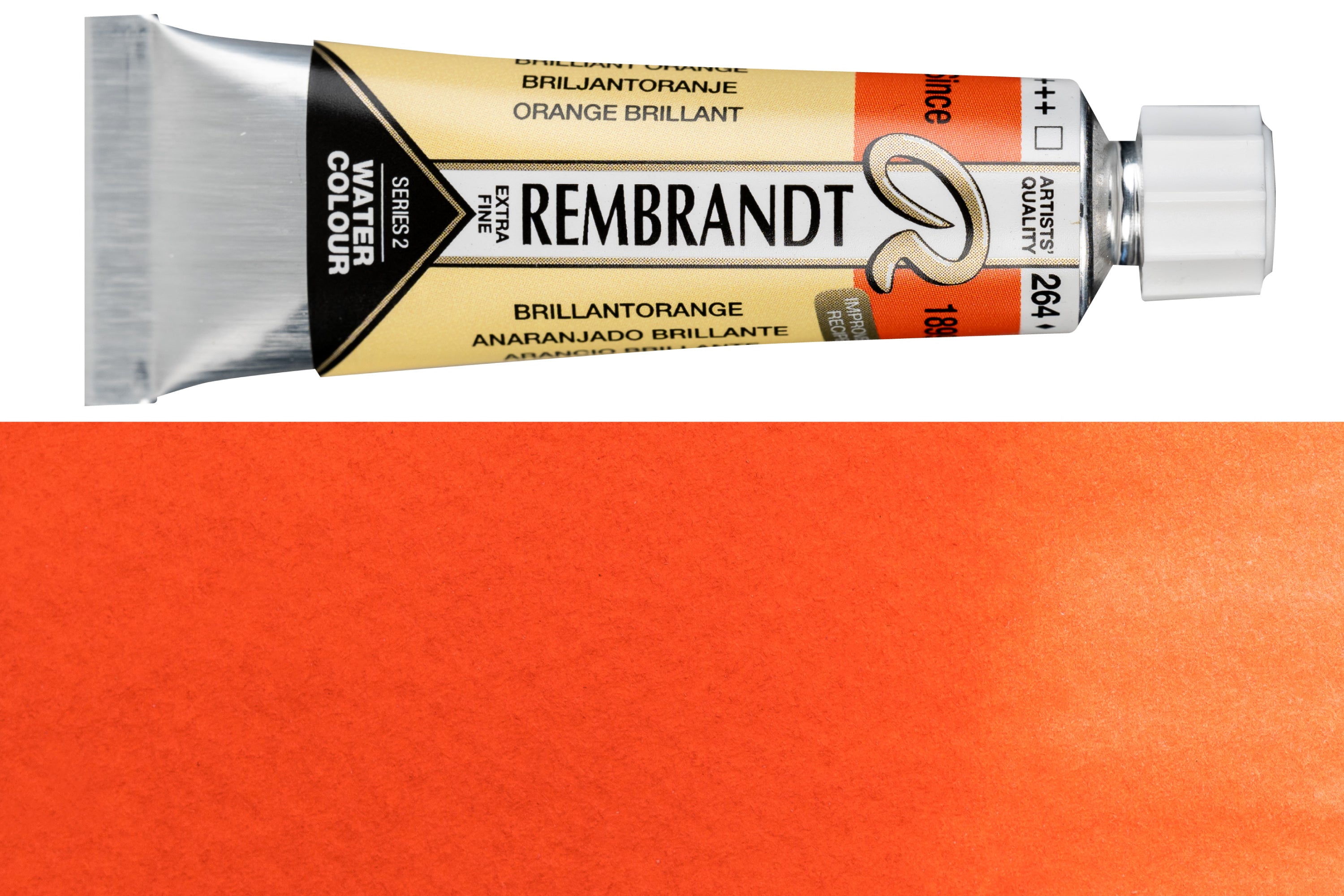 Rembrandt Watercolor, 10 mL, #264 Brilliant Orange