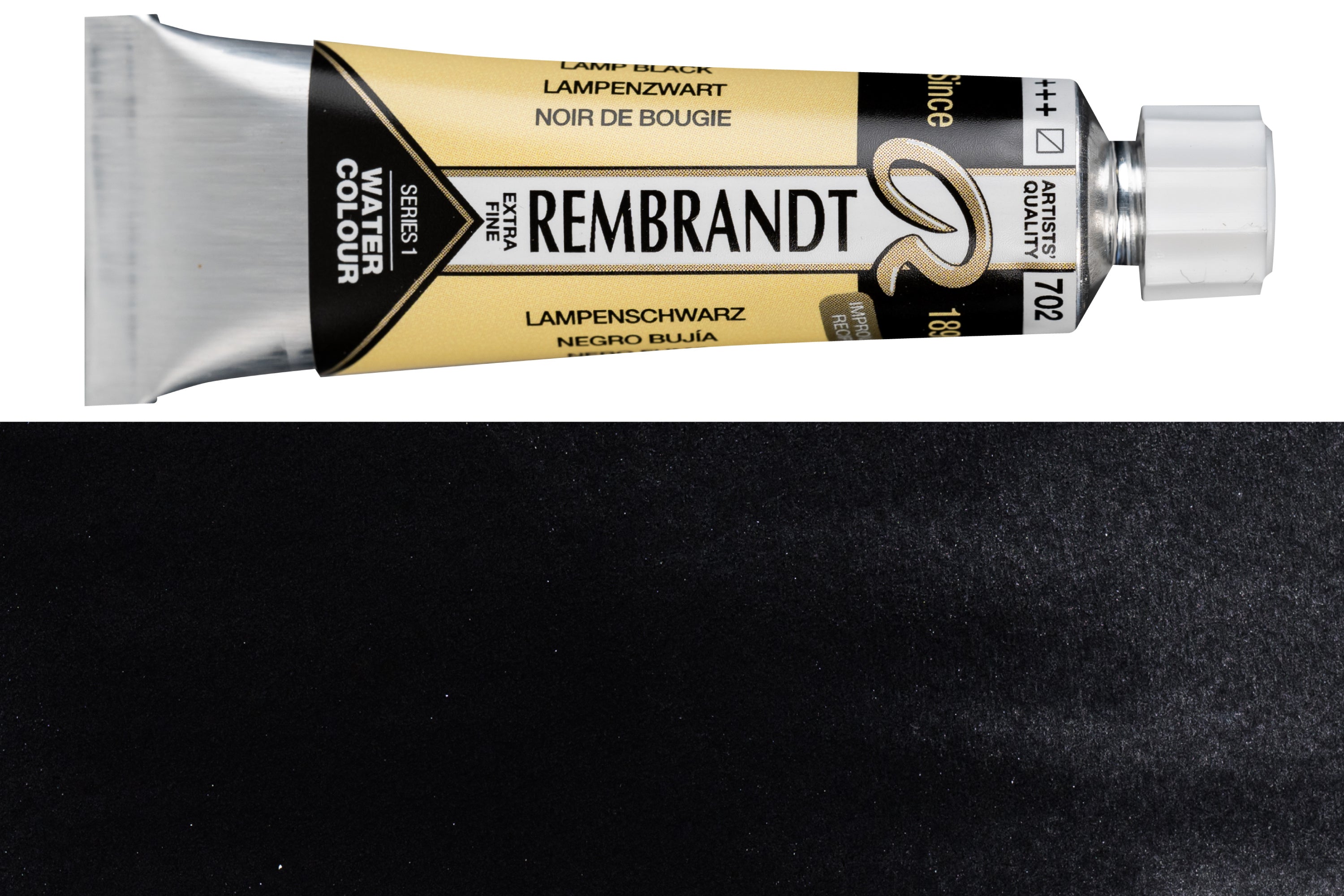 Rembrandt Watercolor, 10 mL, #702 Lamp Black