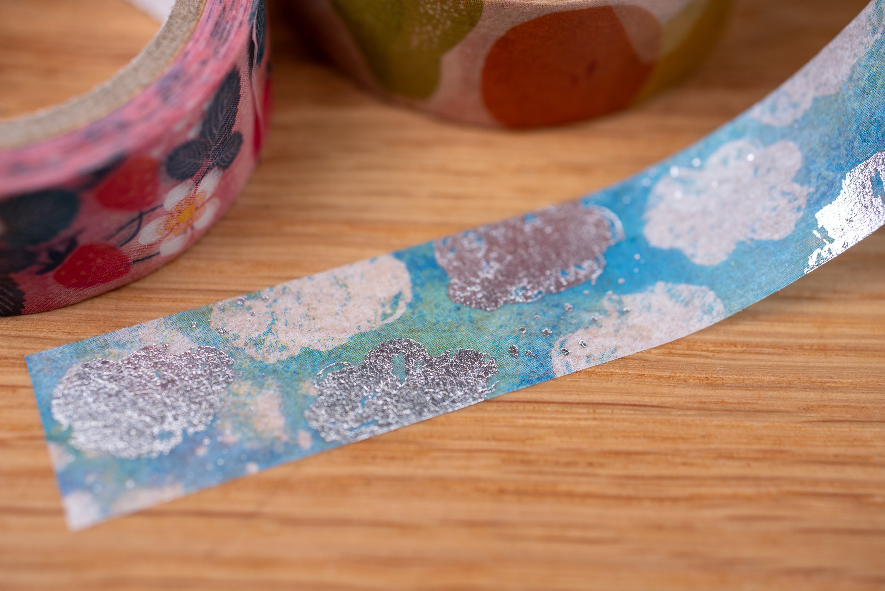 Metallic Silver Clouds Washi Tape