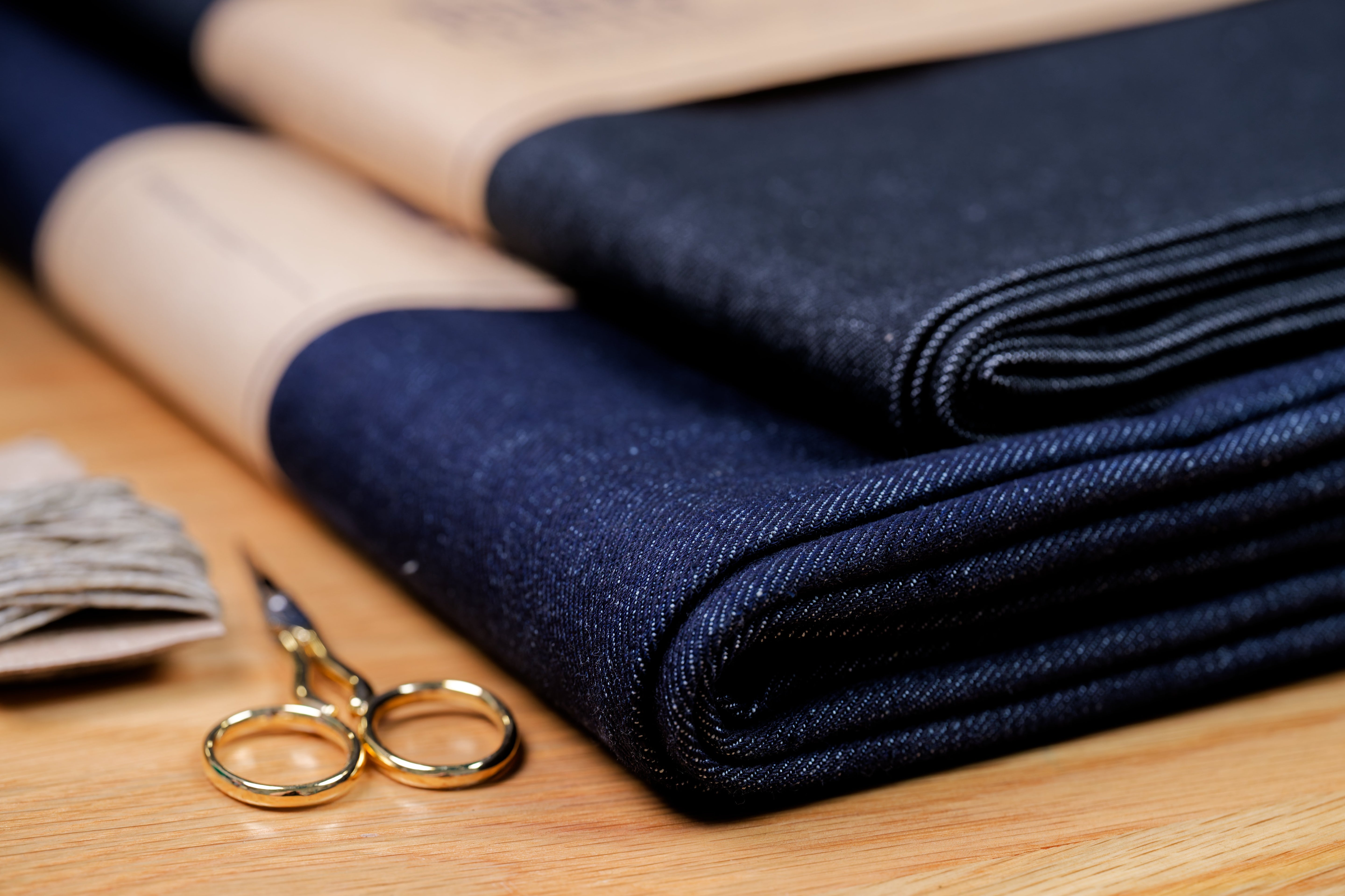 Pre-Cut Japanese Denim, Random Wash