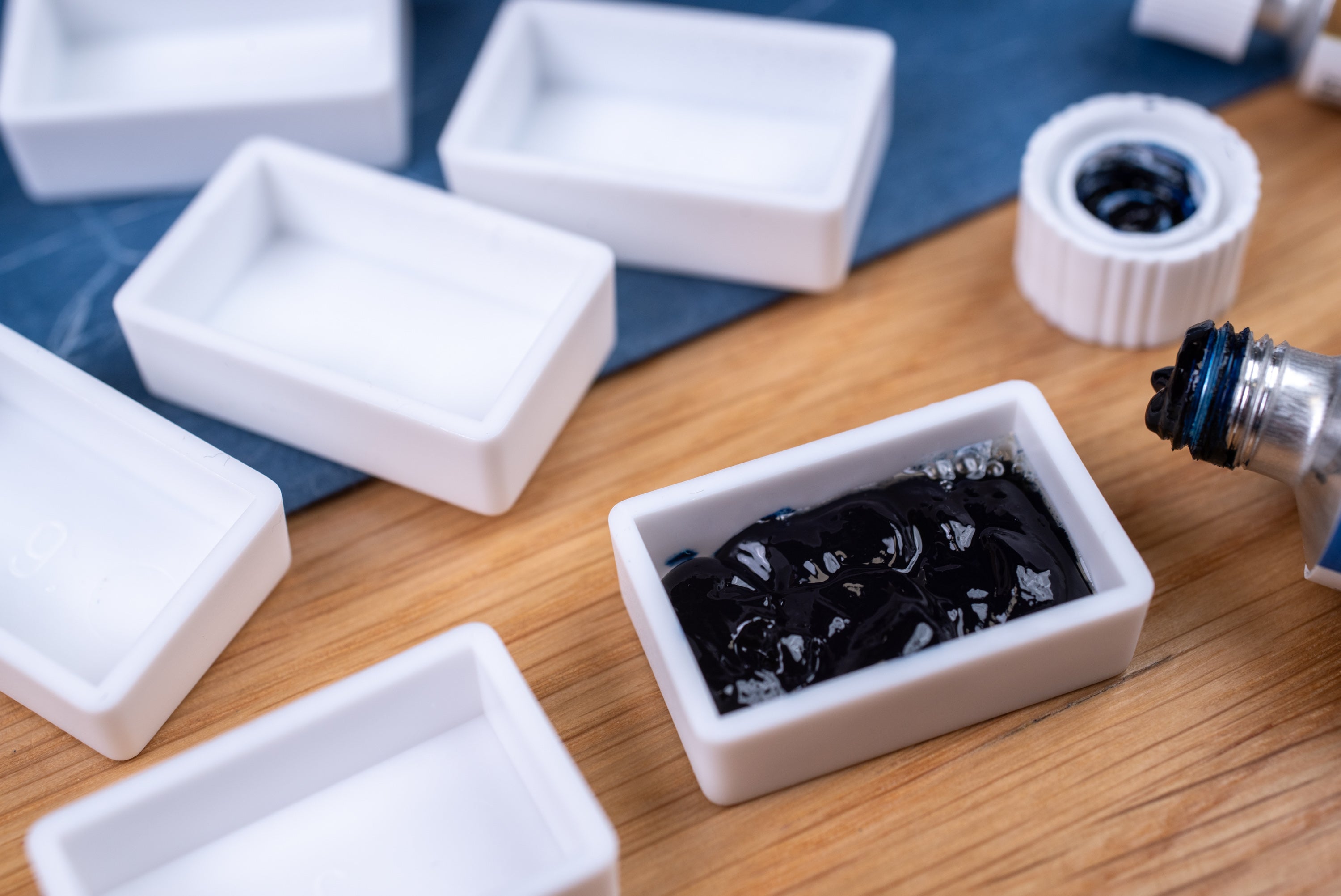 Empty Watercolor Full Pans, Set of 6