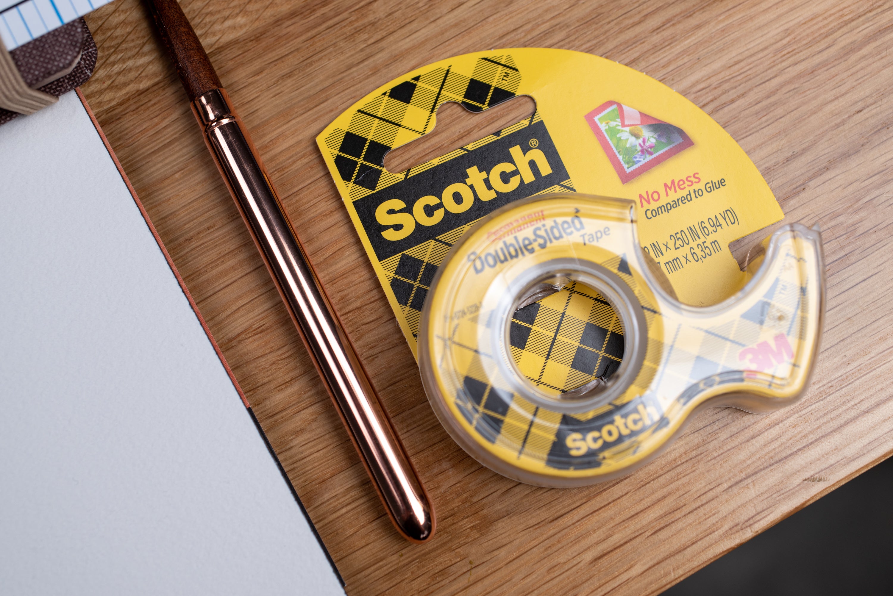 Scotch Double-Sided Tape, 1/2" x 250"