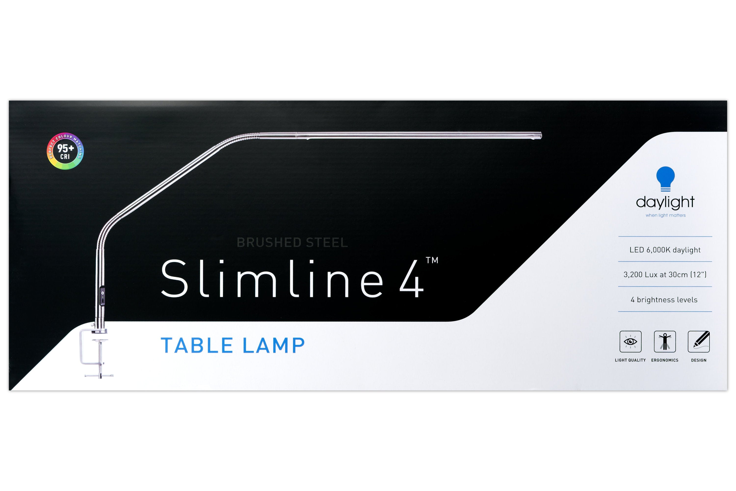 Slimline 4 Table Lamp, Brushed Steel – St. Louis Art Supply