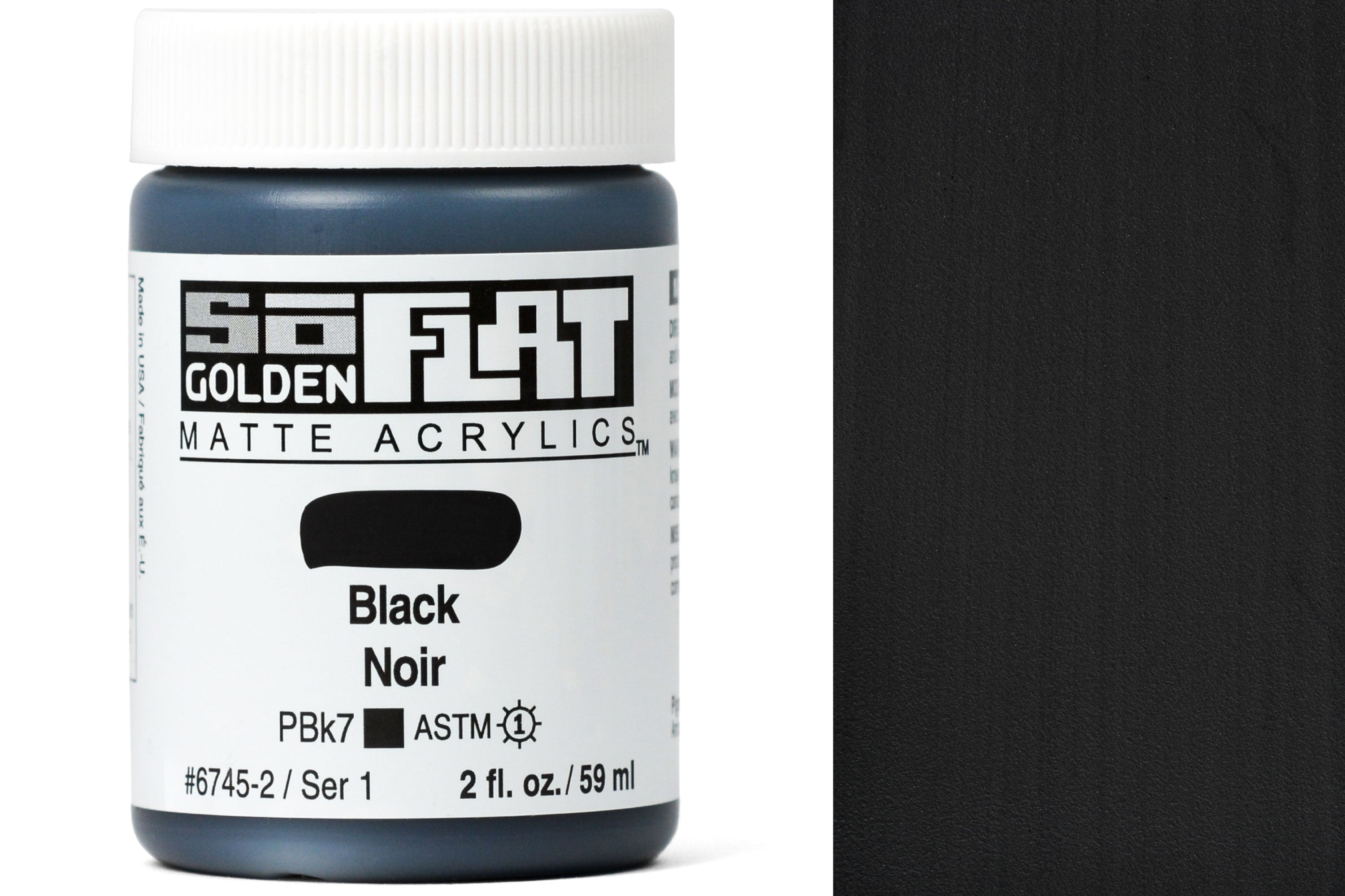Golden SoFlat Matte Acrylics, Black