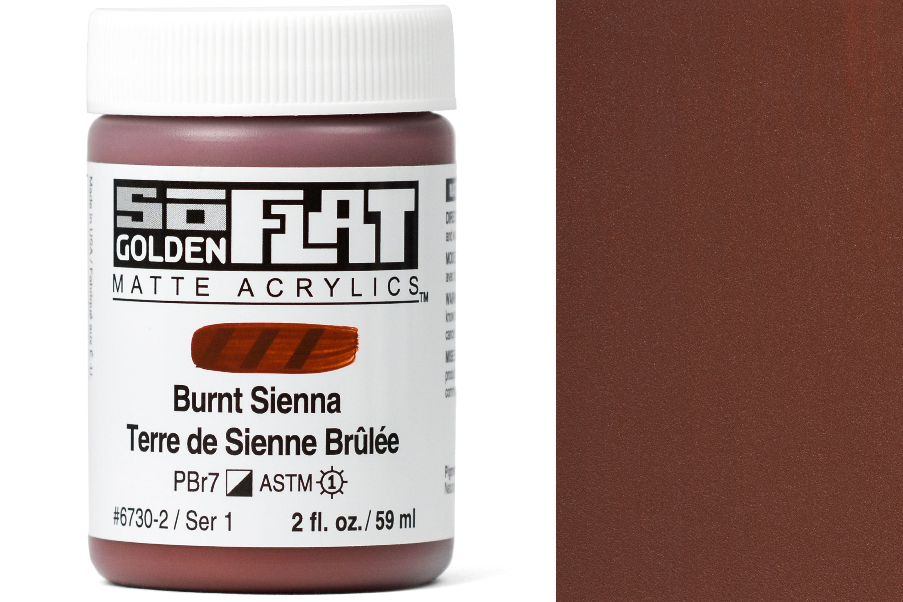 Golden SoFlat Matte Acrylics, Burnt Sienna