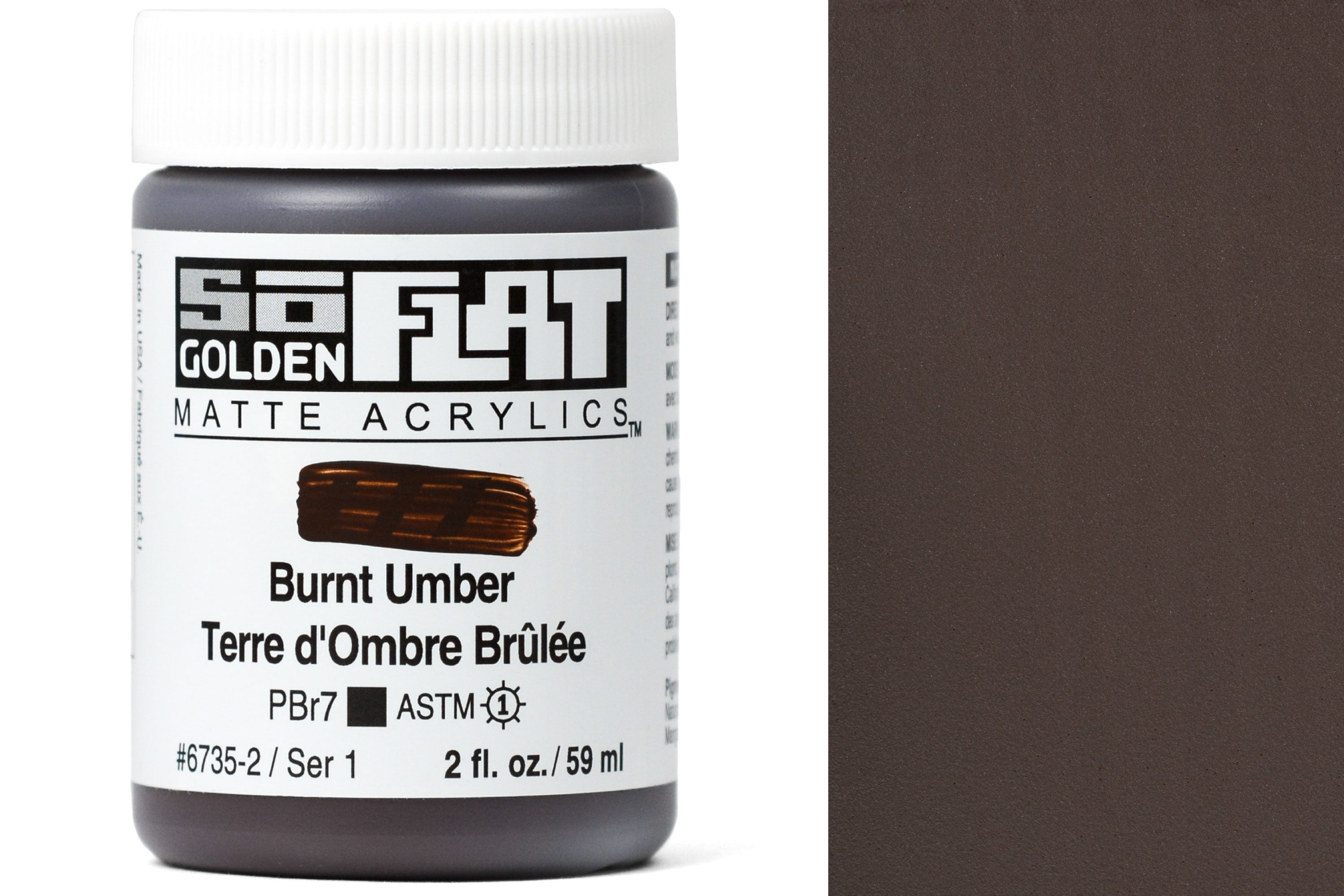 Golden SoFlat Matte Acrylics, Burnt Umber