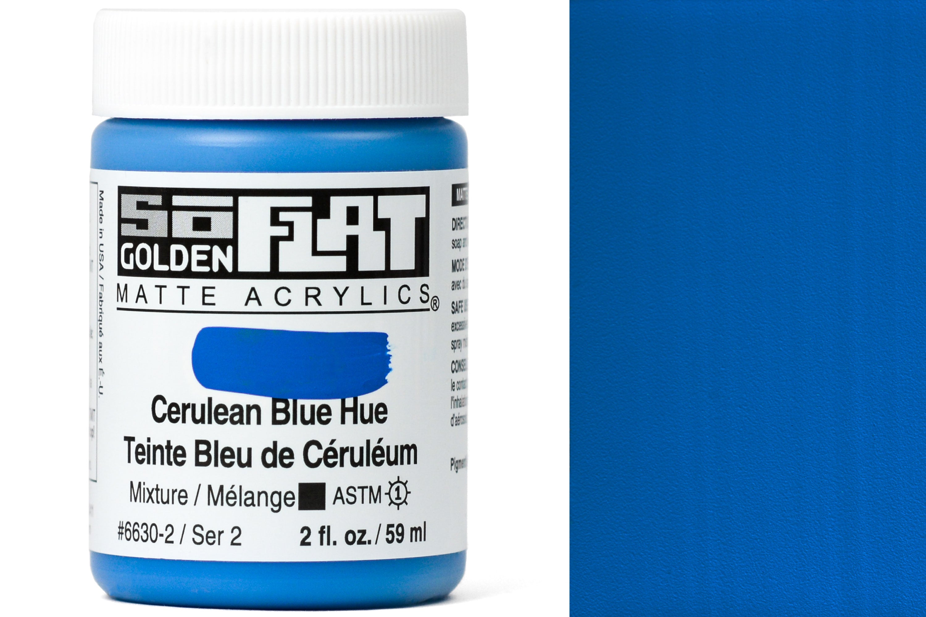 Golden SoFlat Matte Acrylics, Cerulean Blue Hue