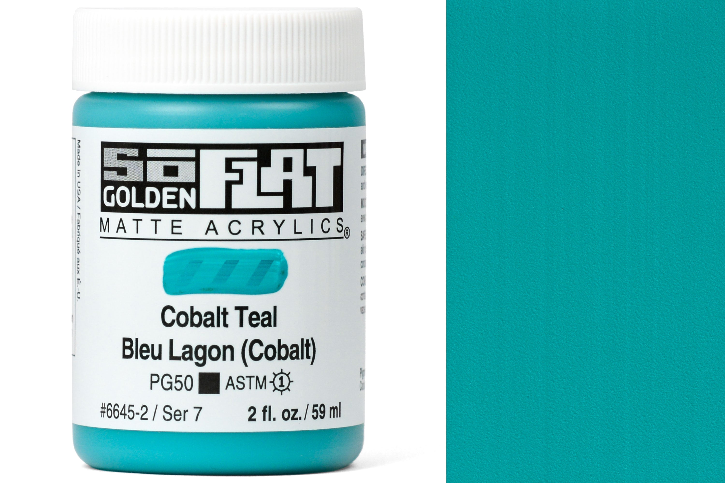 Golden SoFlat Matte Acrylics, Cobalt Teal – St. Louis Art Supply