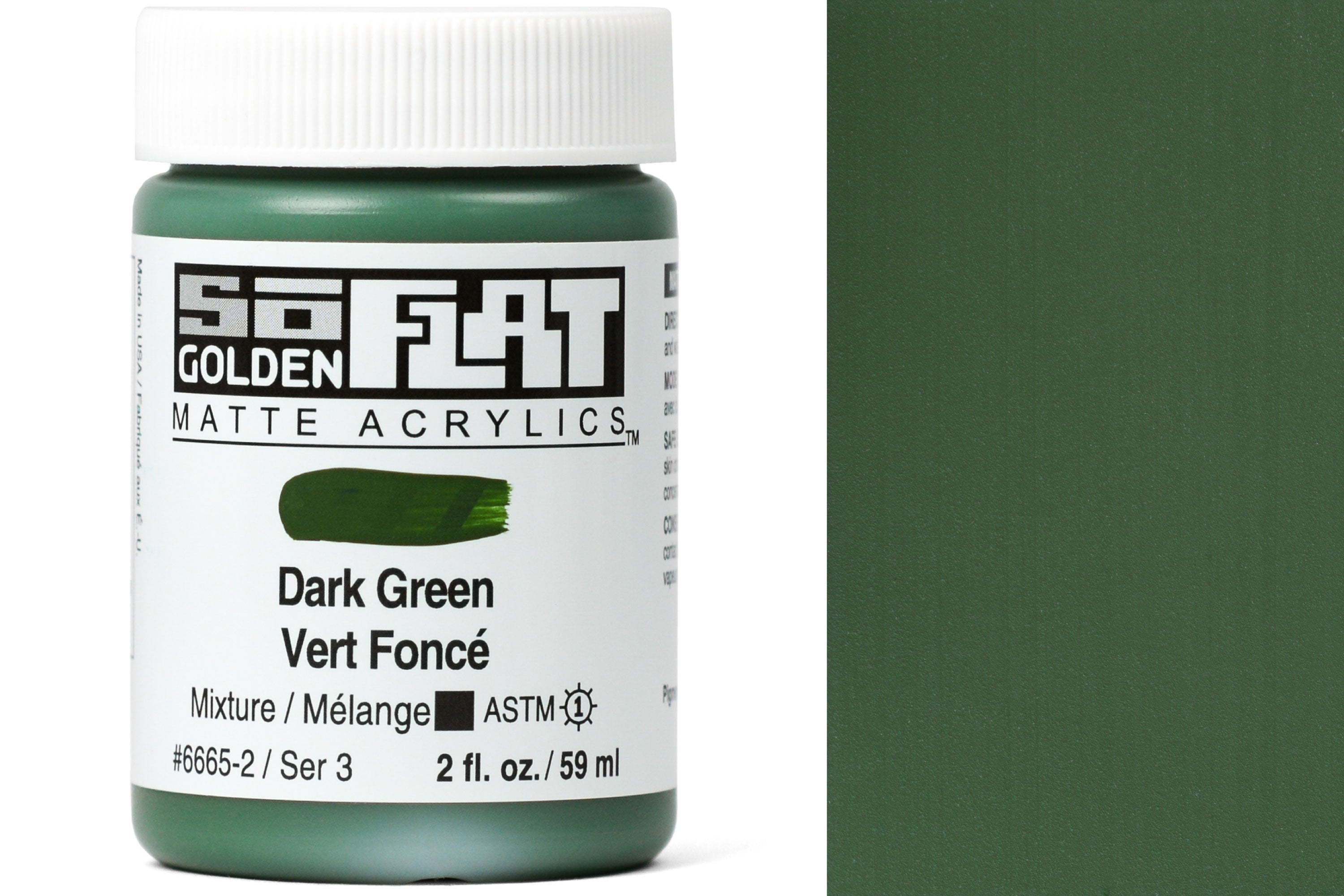 Golden SoFlat Matte Acrylic Paint - Titan Green Pale, 59 ml, Jar