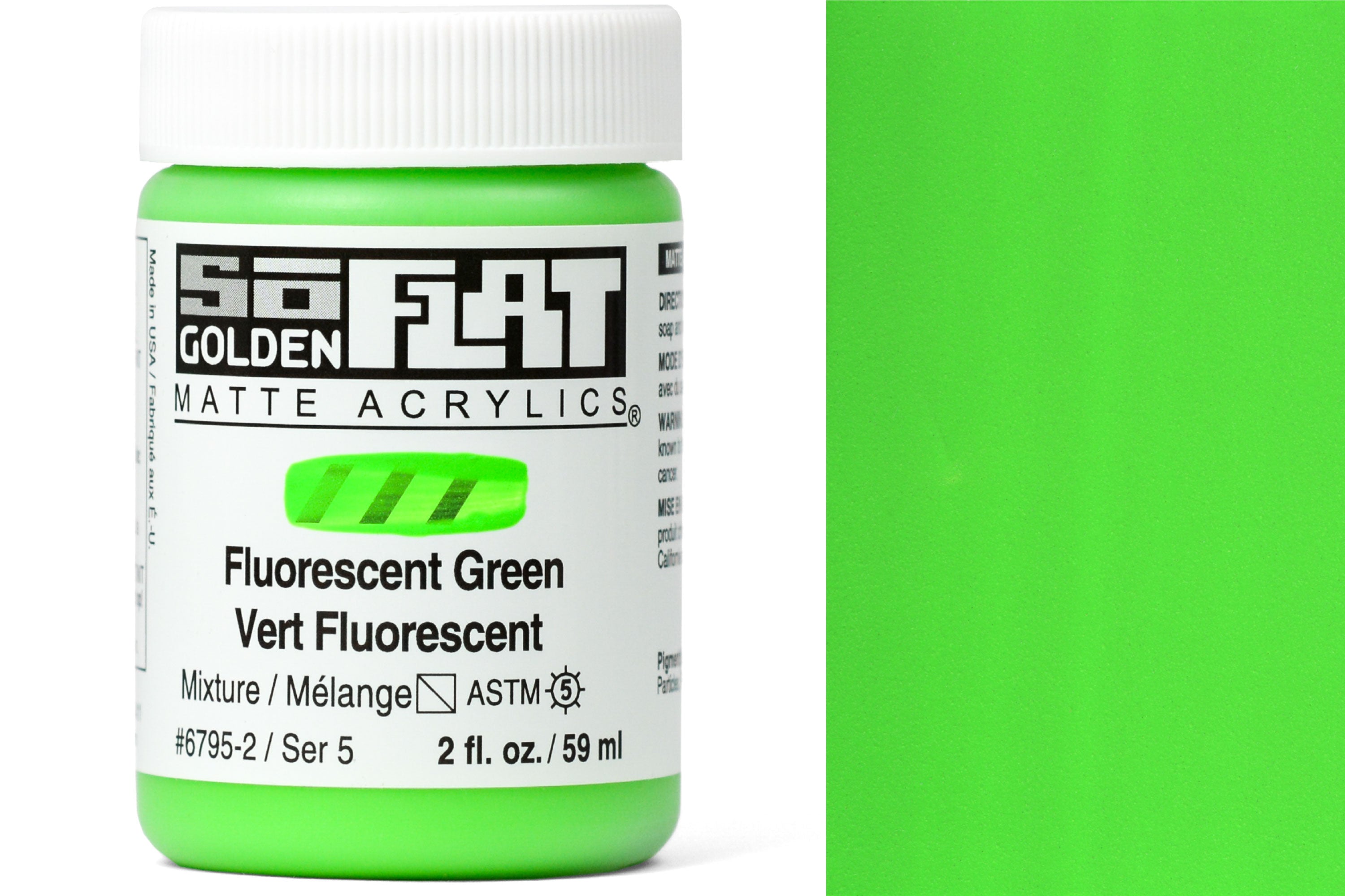 Golden SoFlat Matte Acrylics, Fluorescent Green