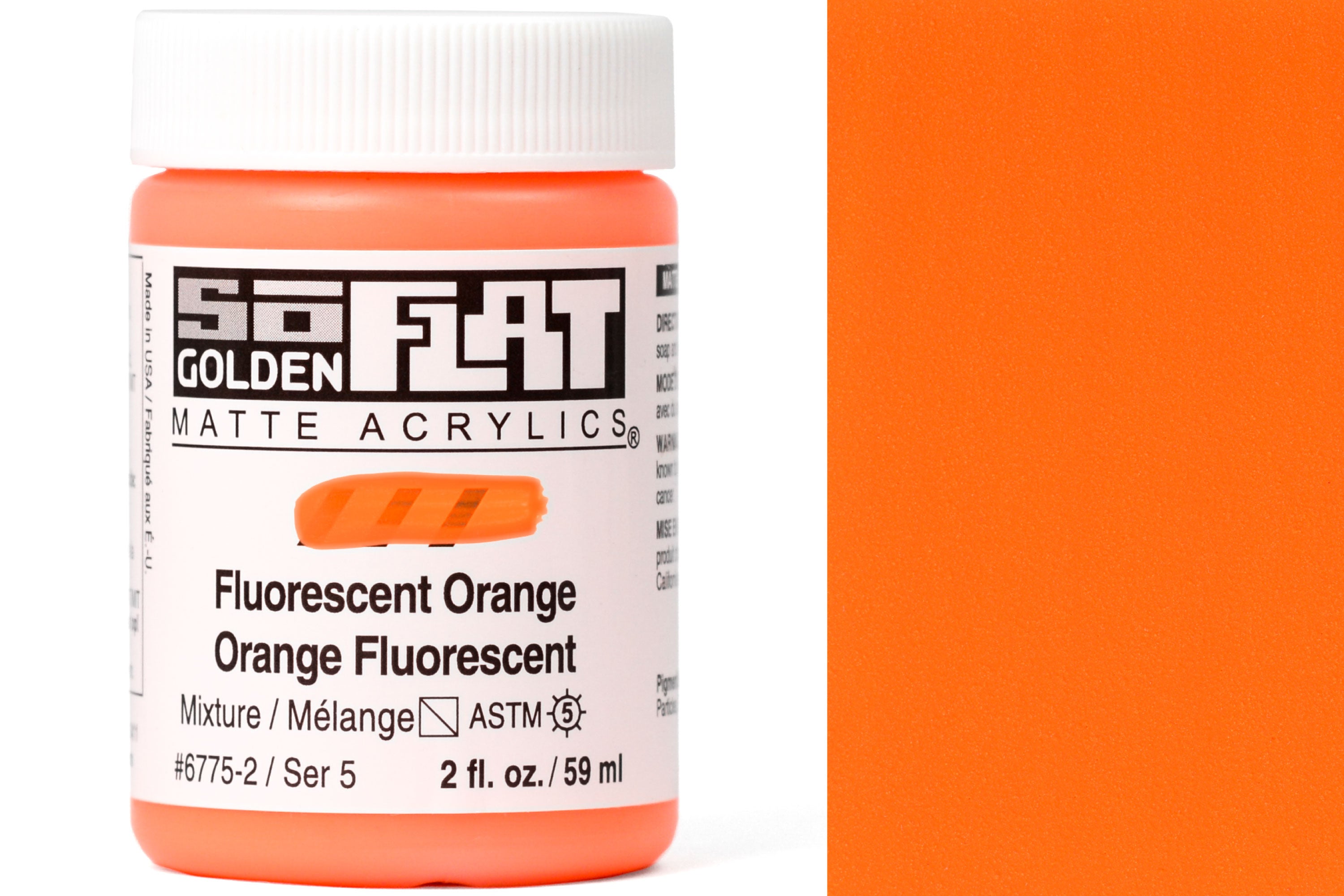Golden SoFlat Matte Acrylics, Fluorescent Orange