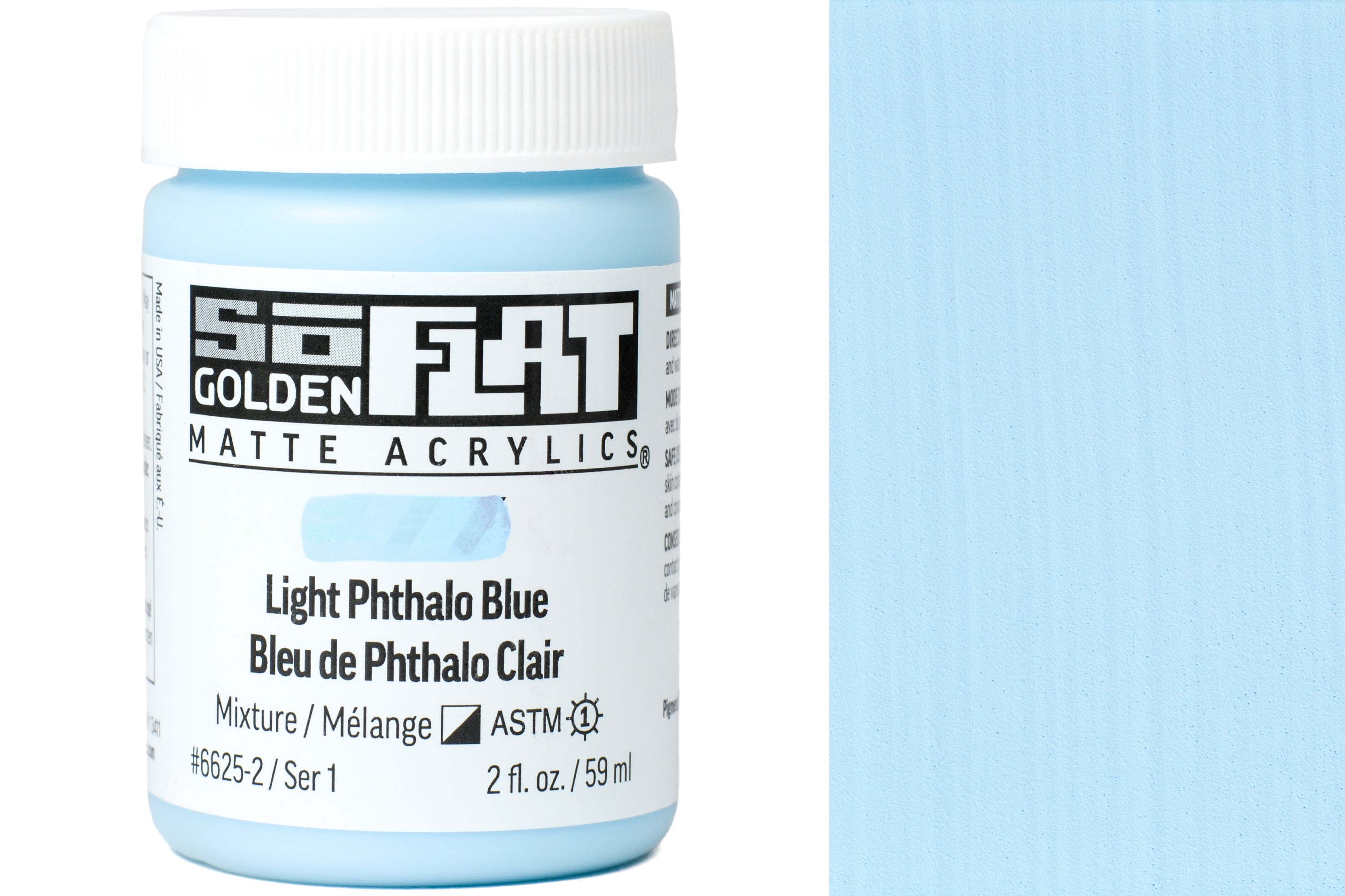 Golden SoFlat Matte Acrylics, Light Phthalo Blue