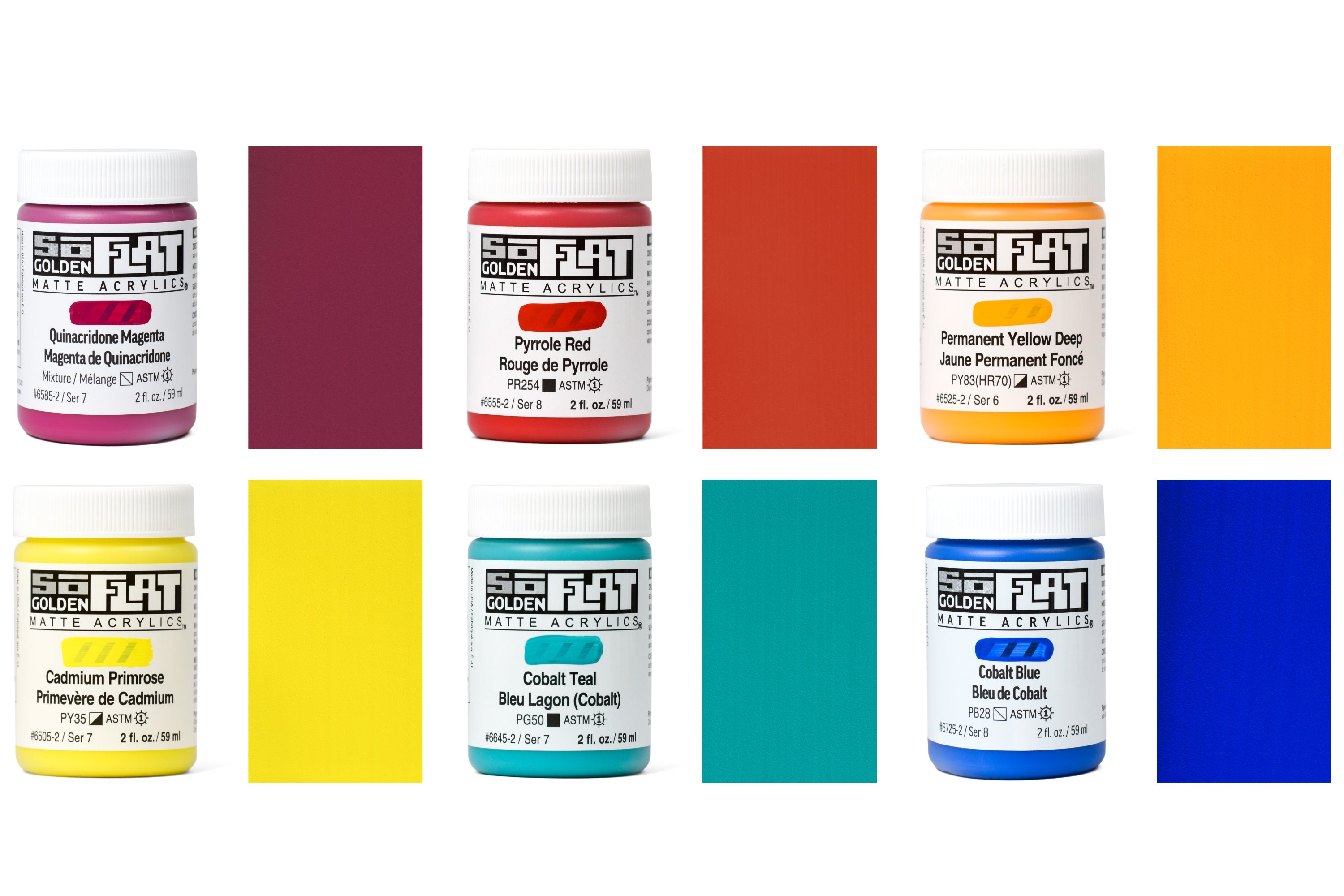 Golden SoFlat Matte Acrylics, Modern Mixing Set